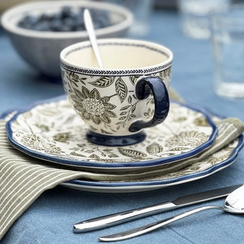 Laura Ashley Porzellan Hedingham Solid Blue Geschenkset 2 Teller Ø 27 cm