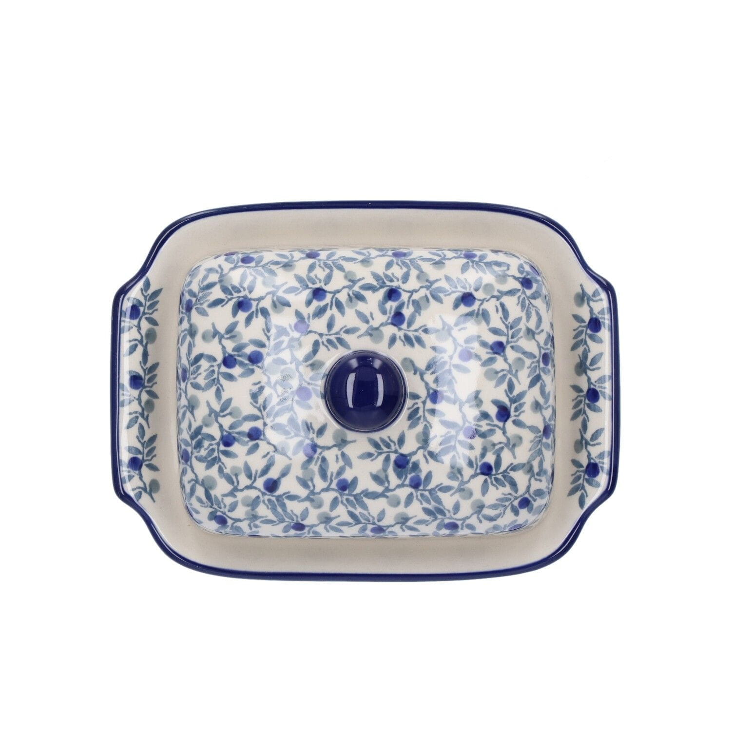 Bunzlau Castle Keramik Butterdose - Blue Olive