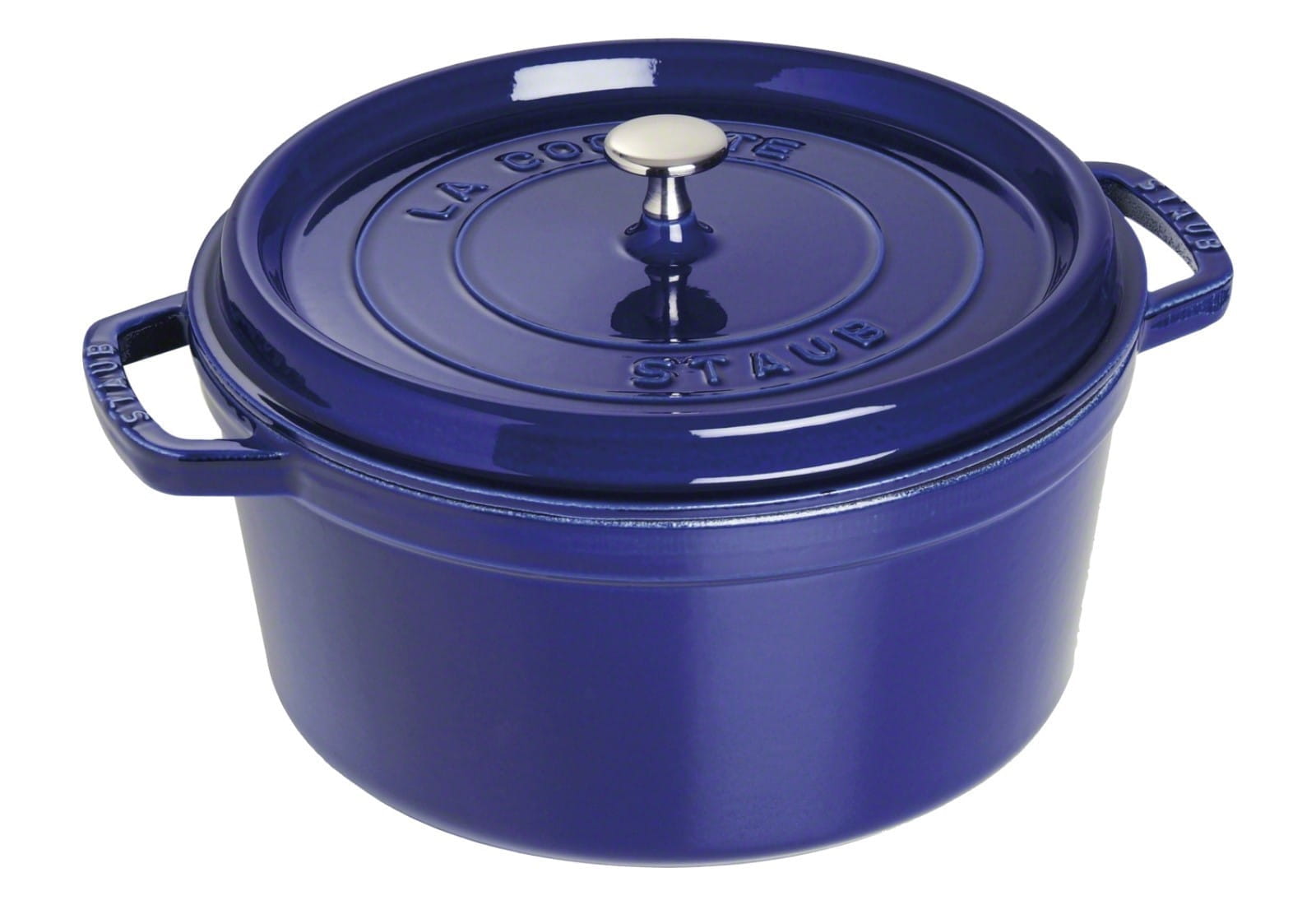 Staub Cocotte Bräter Gusseisen rund 28cm blau