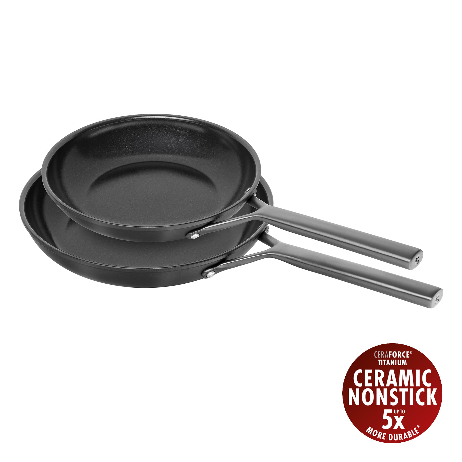 ZWILLING Milano Bratpfannenset, 2-tlg | Schwarz | Aluminium | Ceramic Titanium