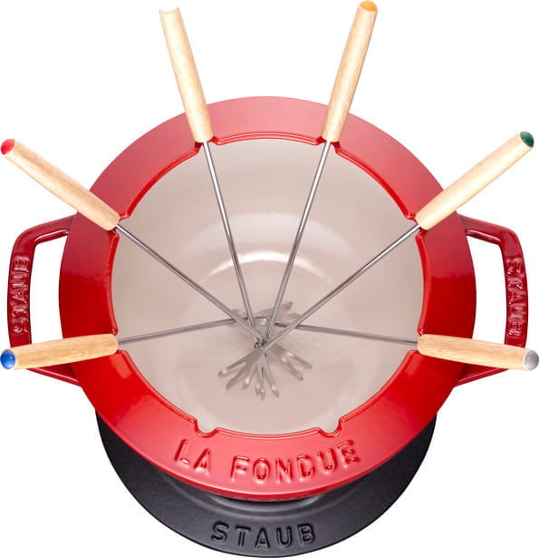 Staub Specialities Fondue Set, 20cm, kirschrot innen cremefarben