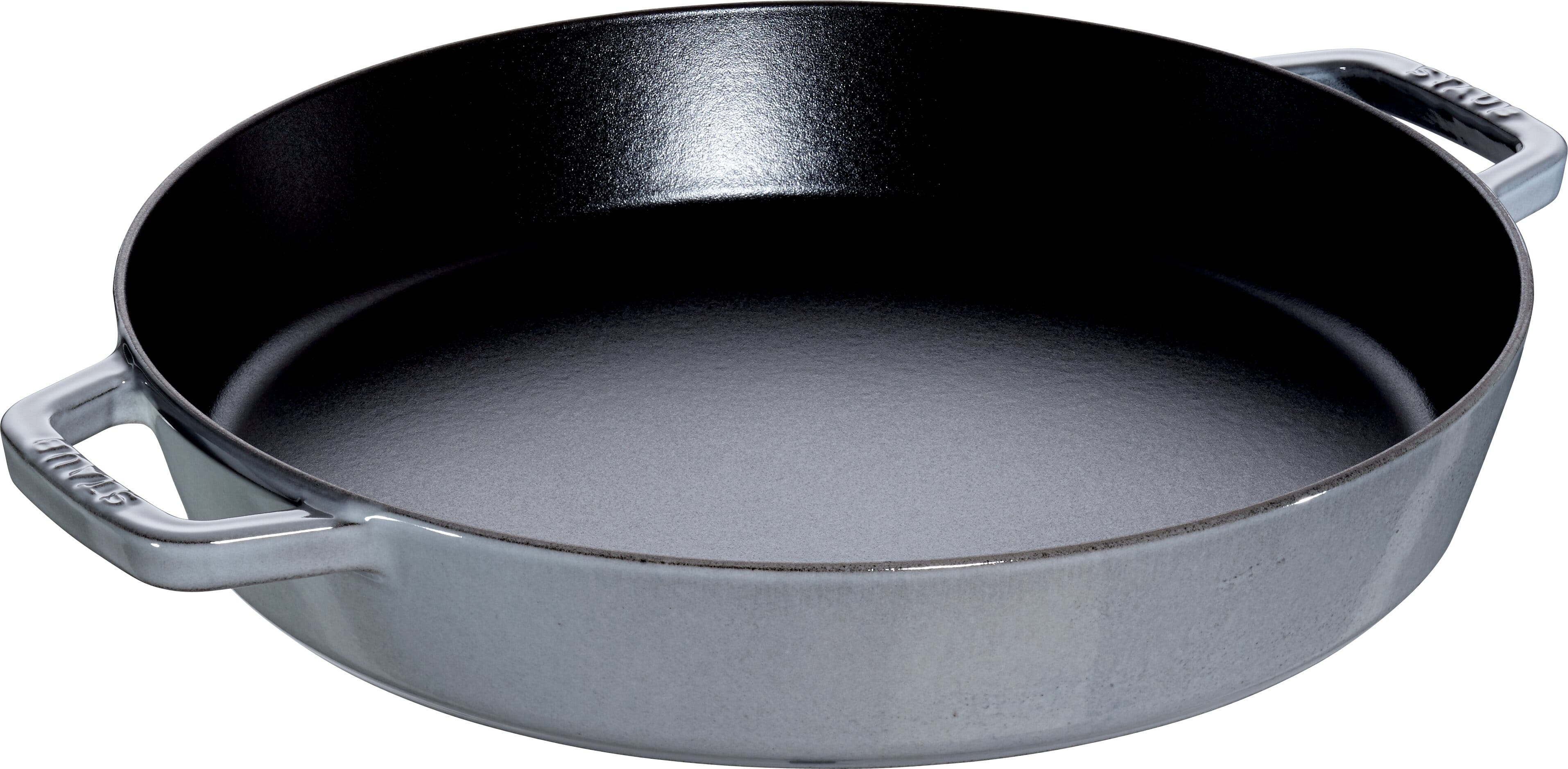 Staub France Bratpfanne Gusseisen mit zwei Griffen rund 34cm, Grafitgrau