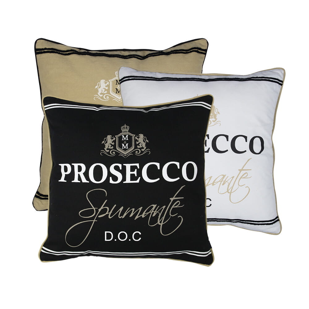 Mars & More Kissen Prosecco weiss 50 x 50 x 15 cm