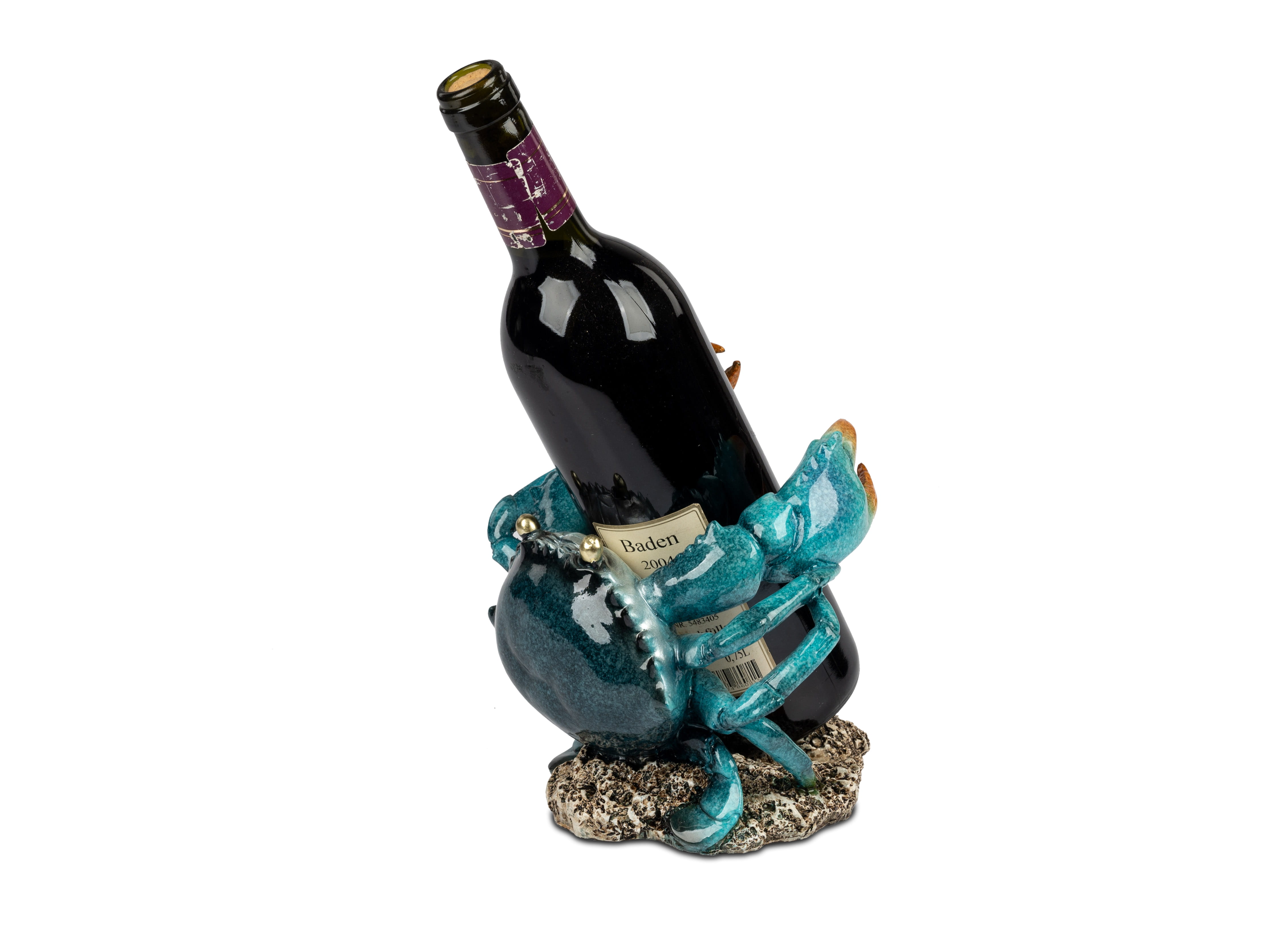 formano Flaschenhalter Krabbe handbemalt Kunststein 19cm