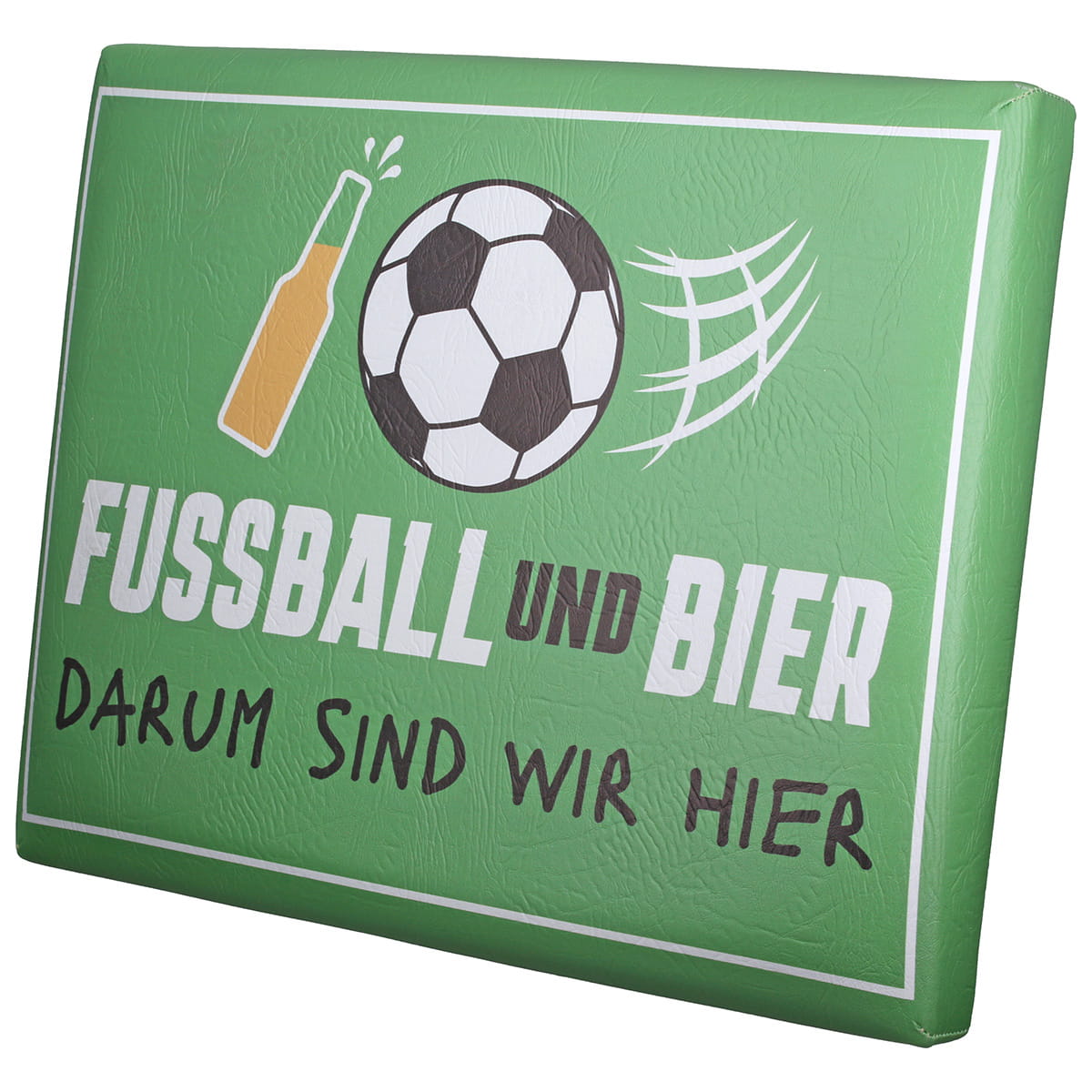 Gilde Sitzpolster für Getränke-/Bierkiste "Fussball & Bier" 34 x 44 cm