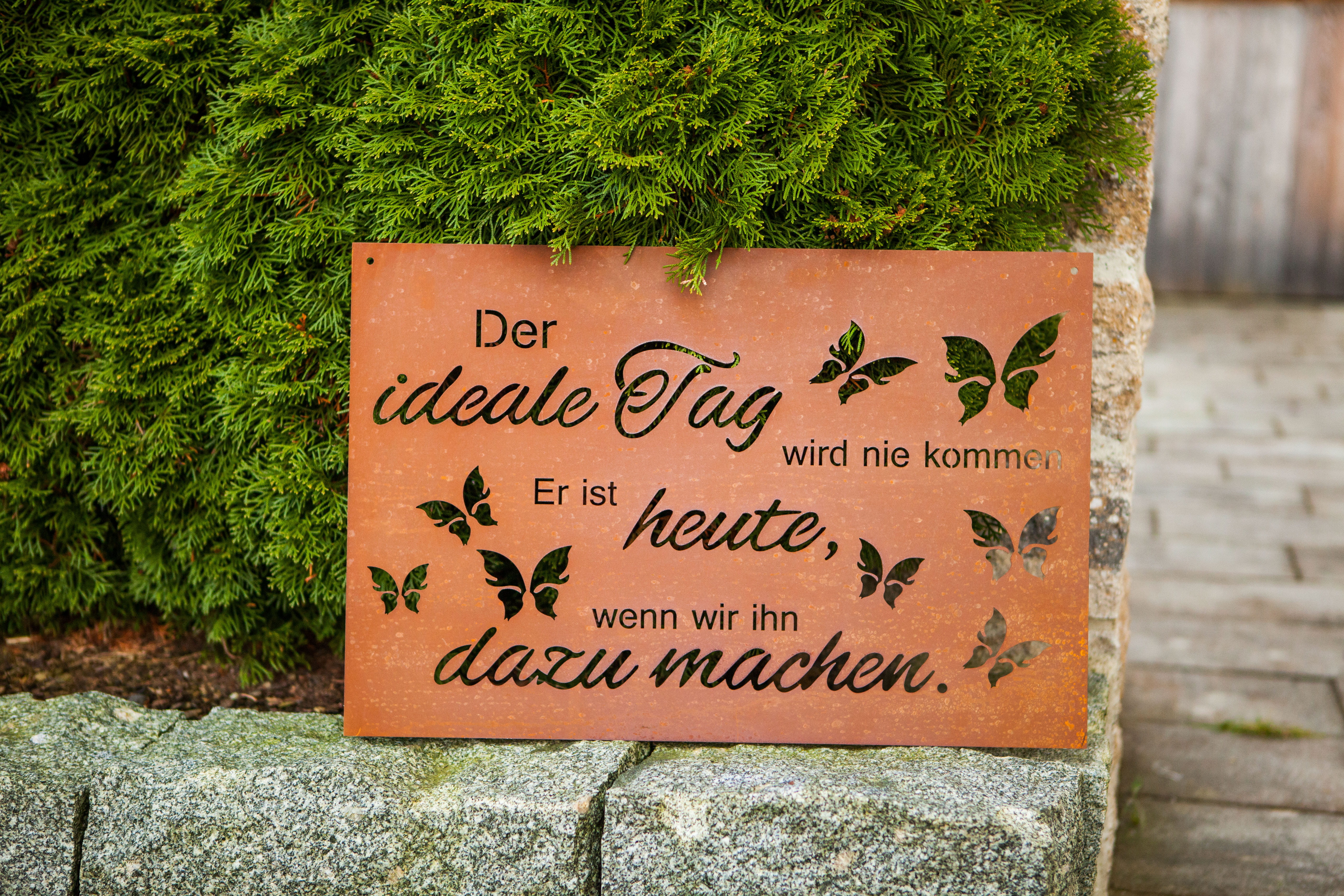 Ferrum Art Design Rost Gedichttafel "Idealer Tag"