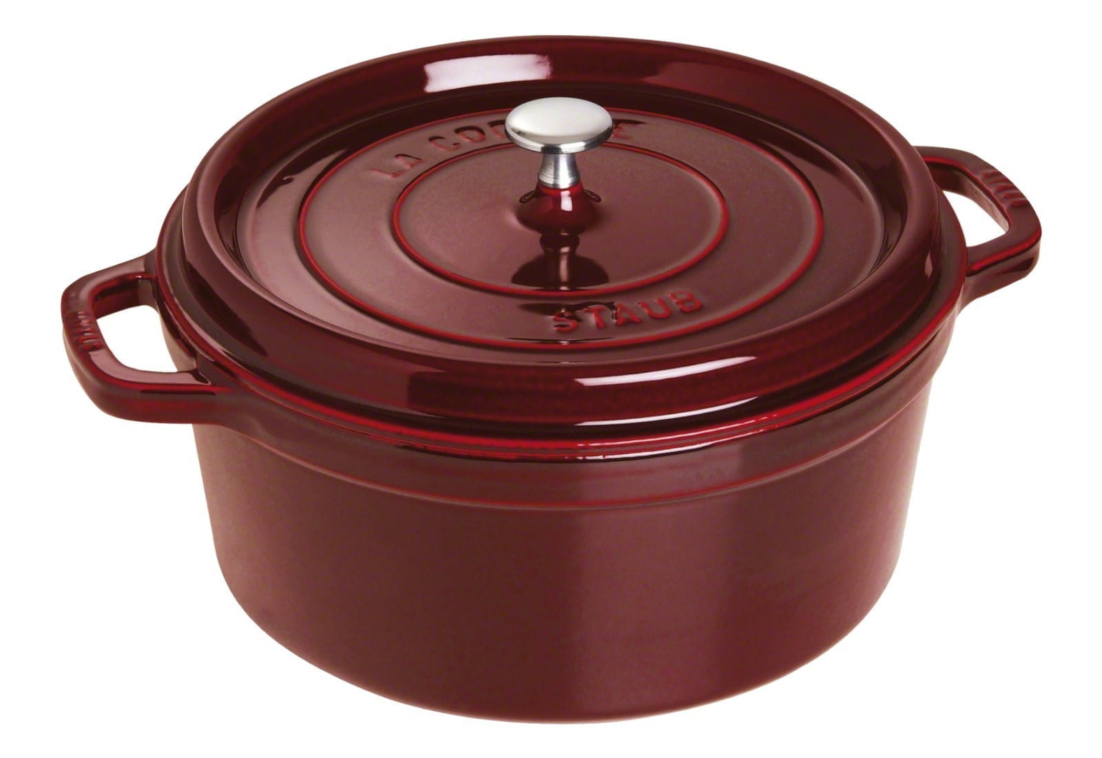 Staub Cocotte Bräter Gusseisen rund 28cm Grenadine