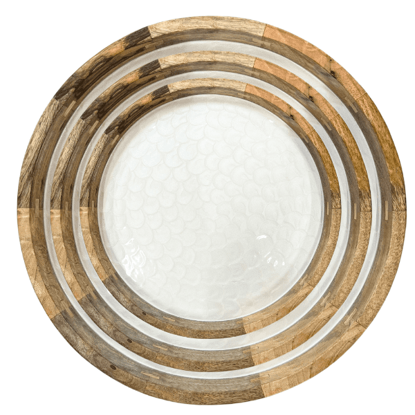 byRoom Mangoholz Tabletts White Pearl, 3er Set