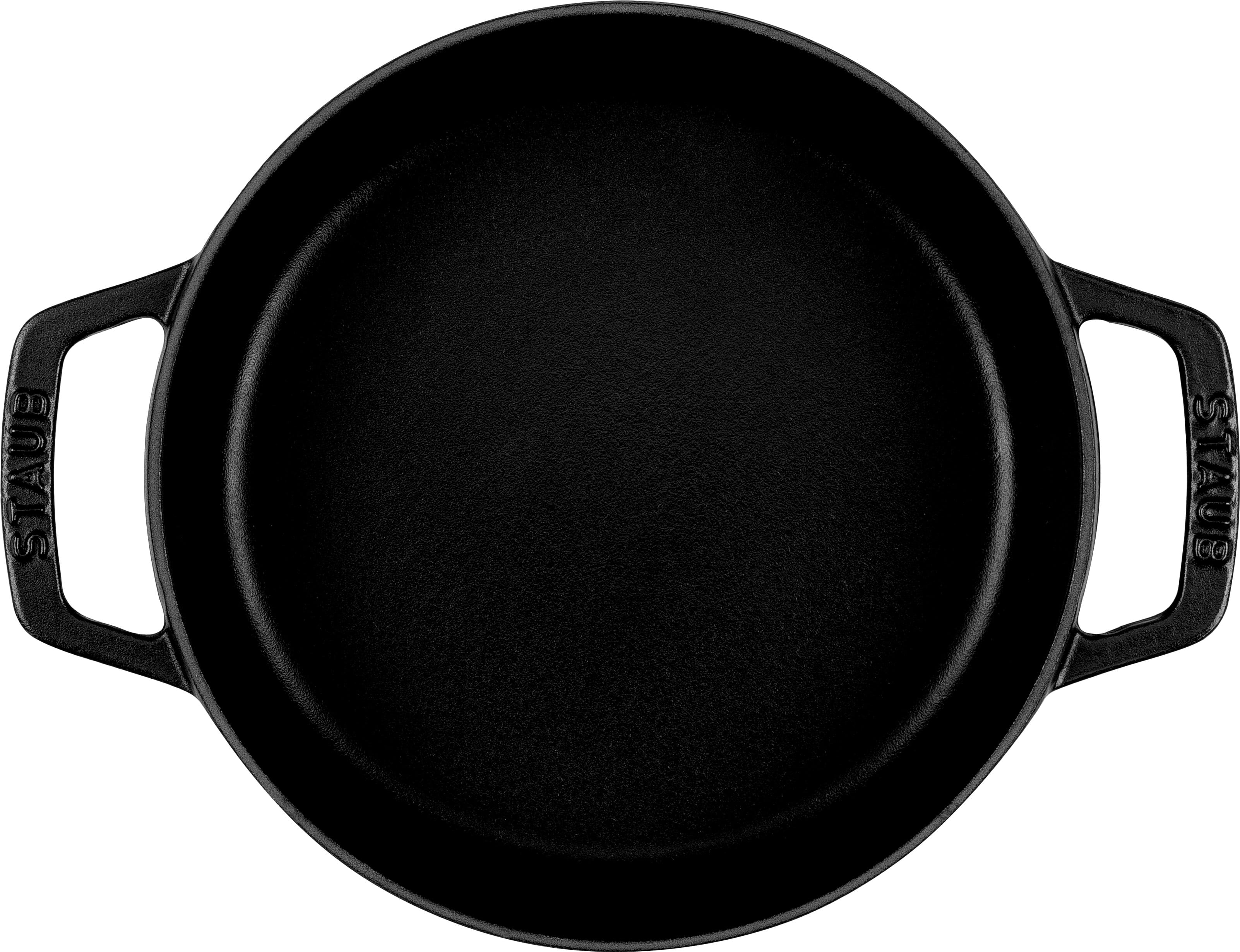 Staub France Bratpfanne Gusseisen mit zwei Griffen rund 20cm, Schwarz
