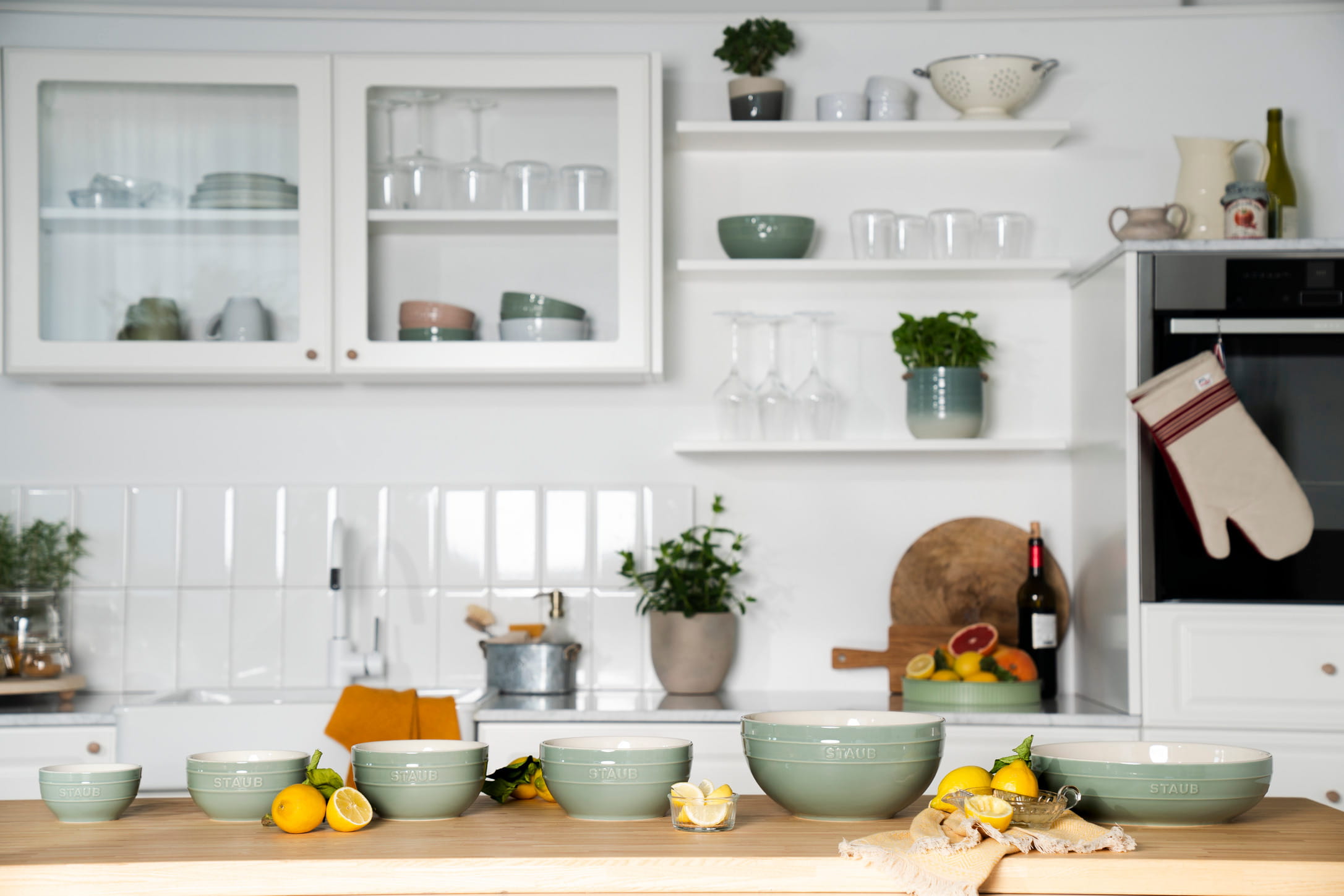 Staub Keramik Schüssel 24 cm Eukalyptus