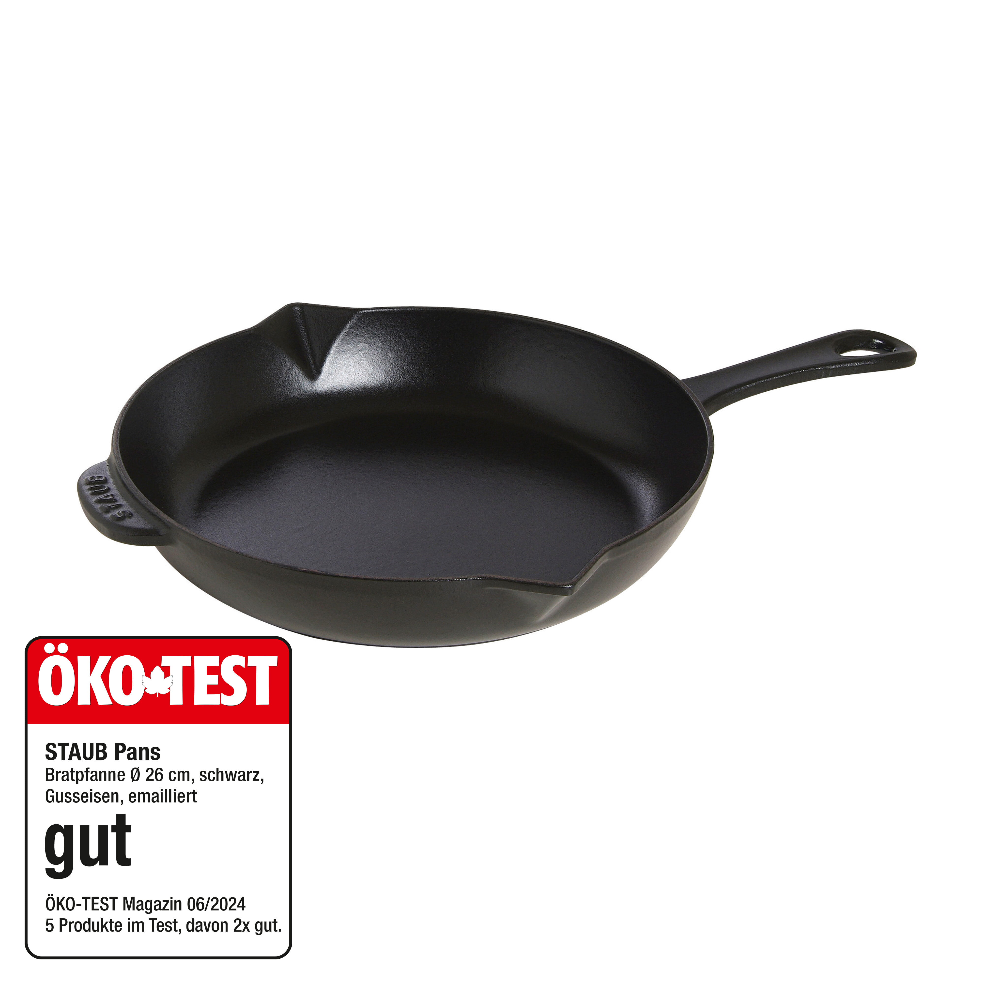 Staub France Bratpfanne Gusseisen mit Gusseisengriff Ø 26cm