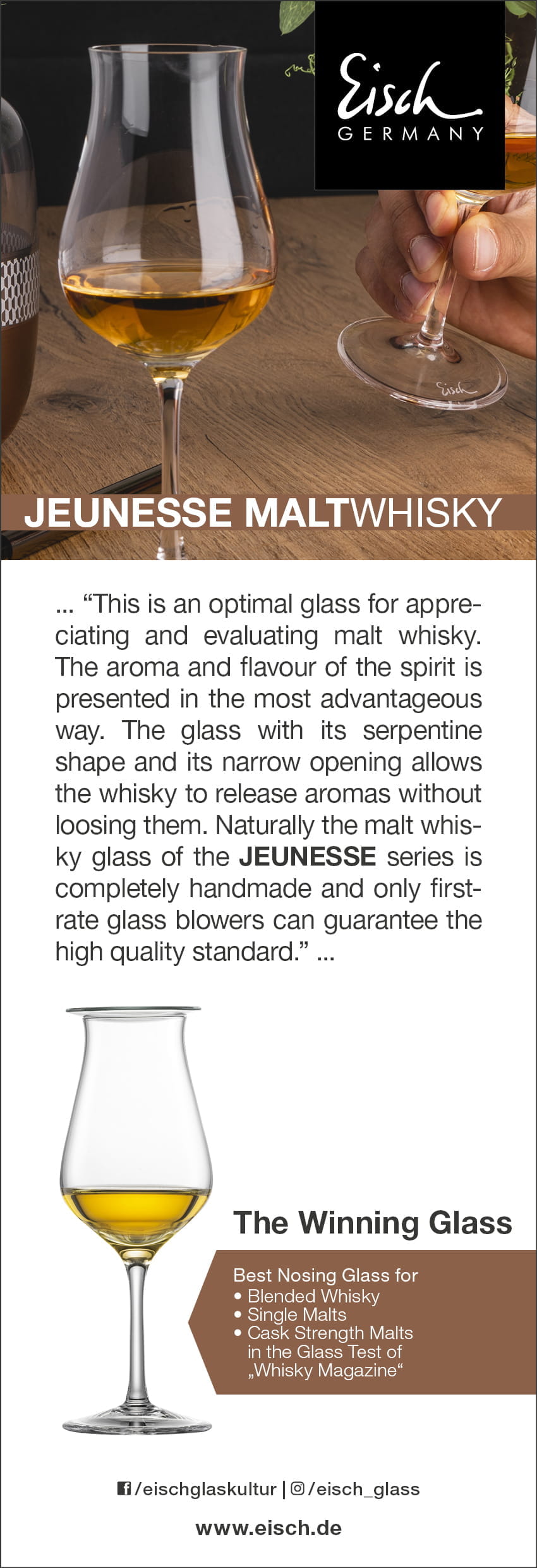 Eisch Glas Jeunesse Malt-Whisky-Set 514/900  2 Stck. in Geschenkröhre