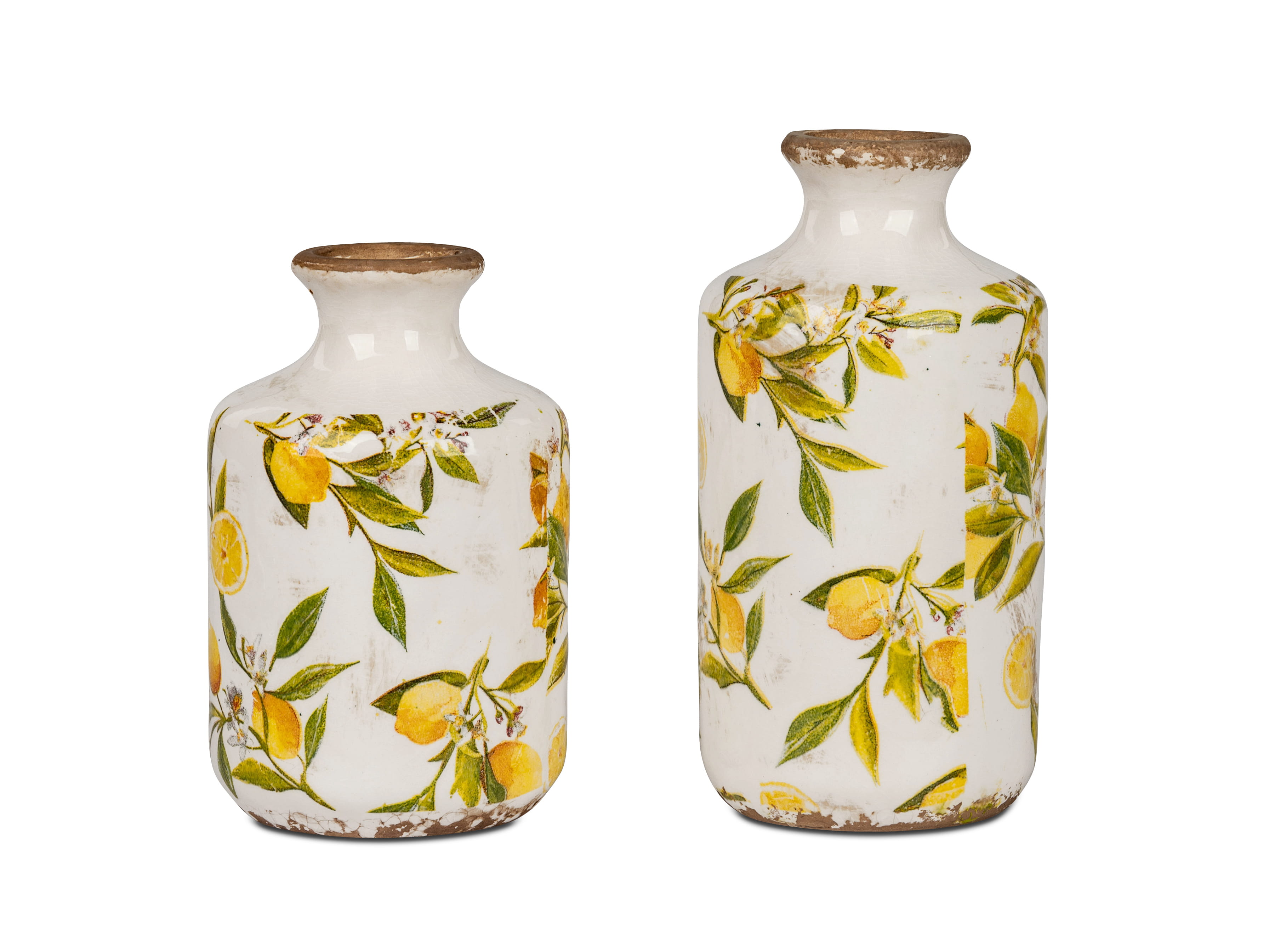 formano Gartendeko Keramik Vintage Vase, Zitronen 18cm