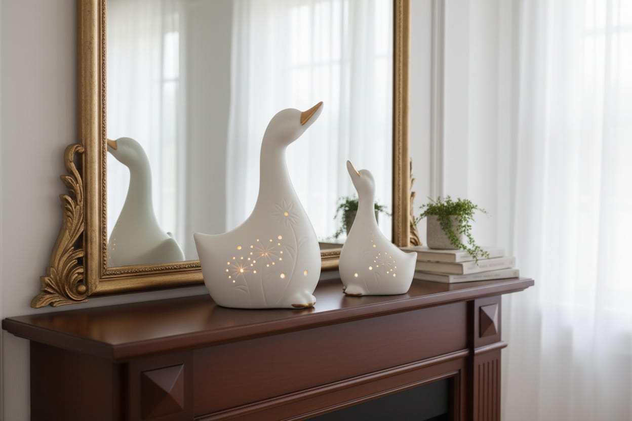 Gilde Porzellan LED Lampe "Salto"