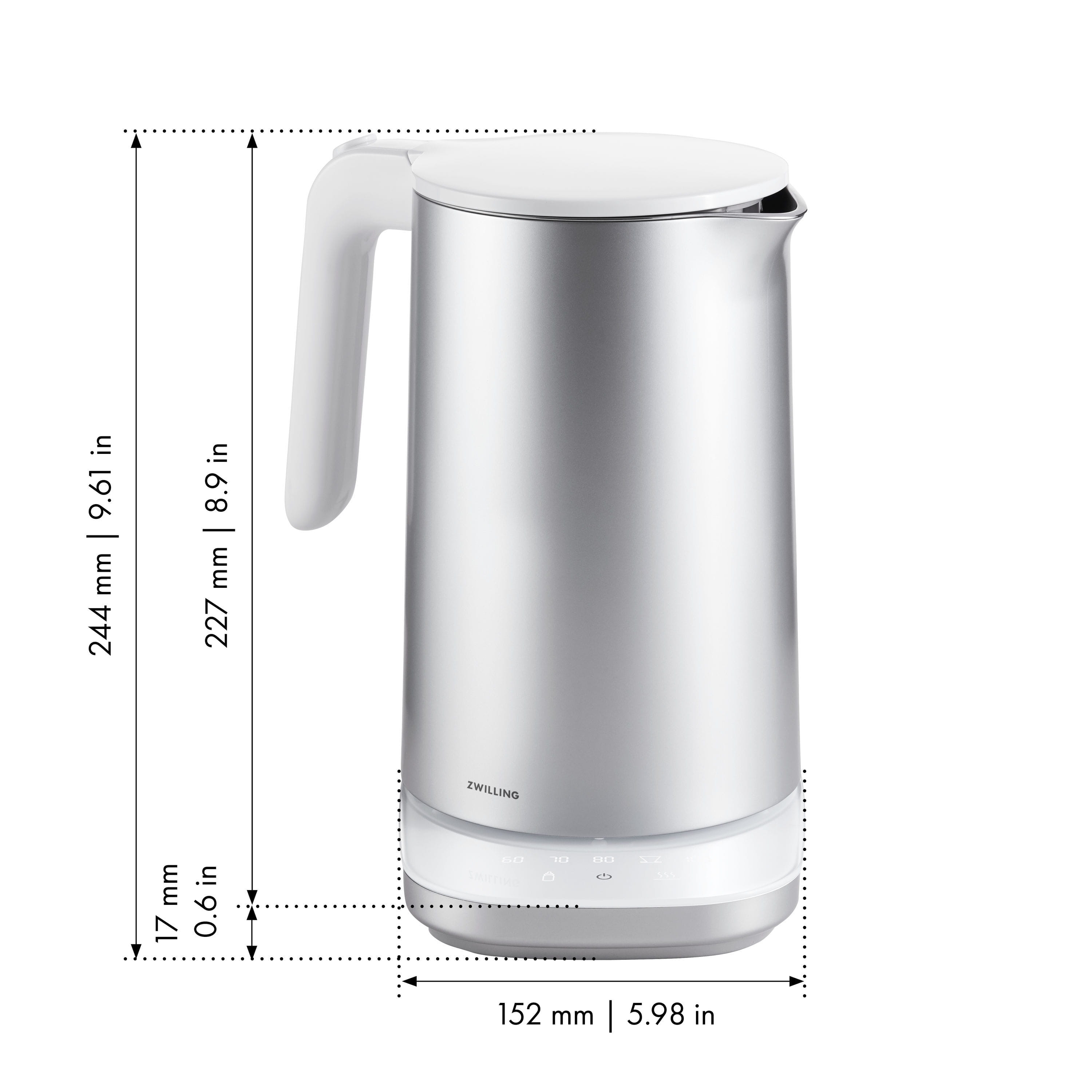 Zwilling Enfinigy Wasserkocher Pro, Silber, 1,5 l