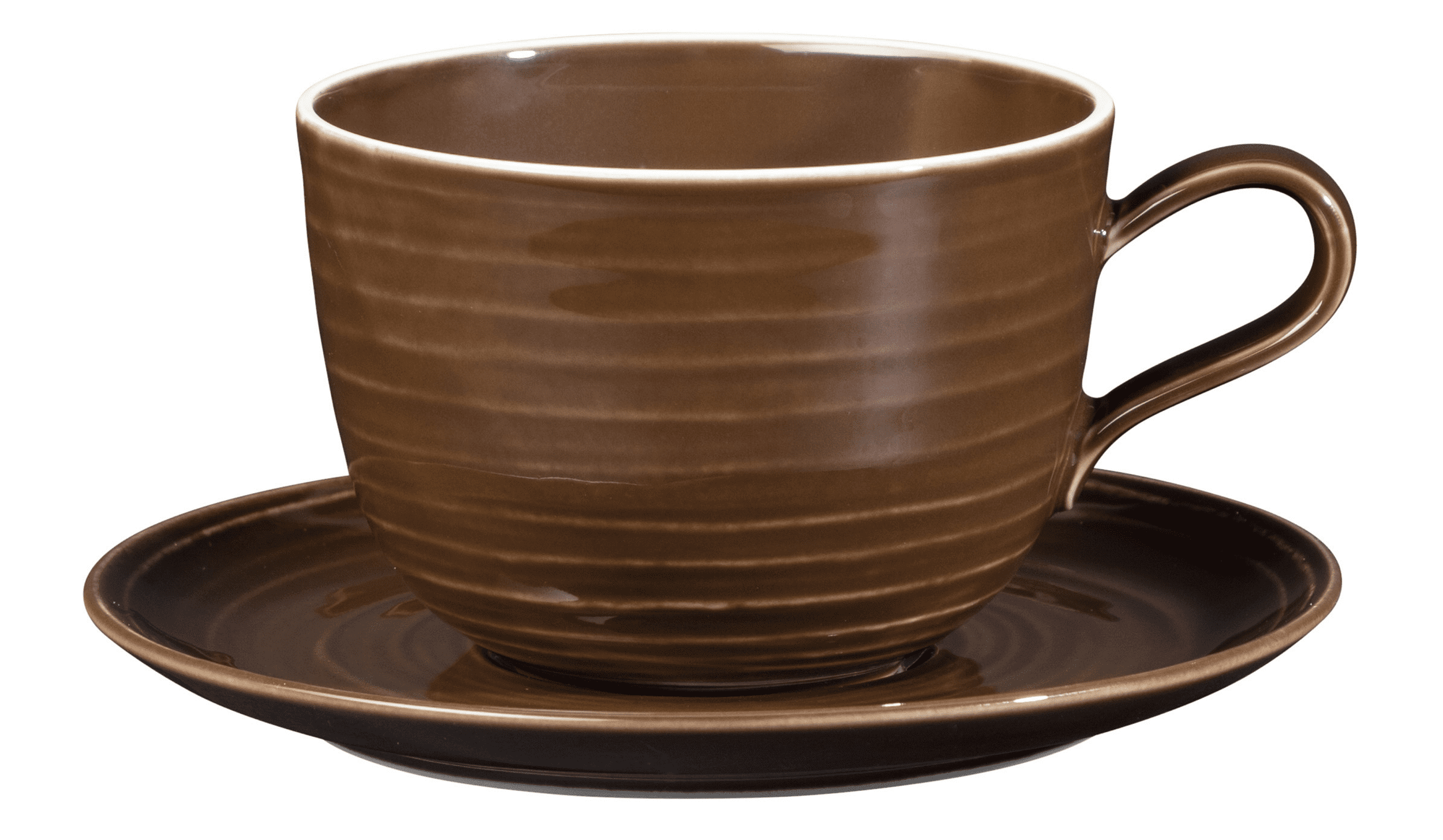 Seltmann Porzellan Terra Erdbraun Milchkaffeeobertasse 0,38 l