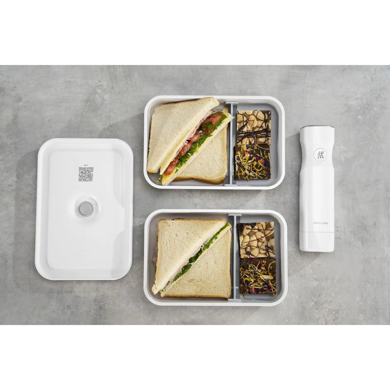 Zwilling Fresh & Save Lunchbox L Flach - Kunststoff Weiß-Grau