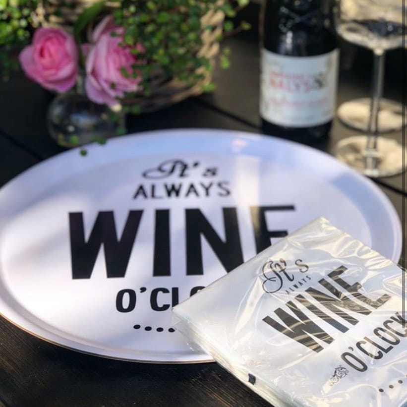 Citronelles Wein Servietten "It`s always Wine o`clock", 33 x 33 cm, Weiß