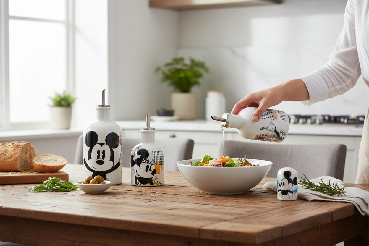 Gilde Disney Porzellan Essig- / Ölspender 430 ml "Mickey & Minnie - Enjoy"