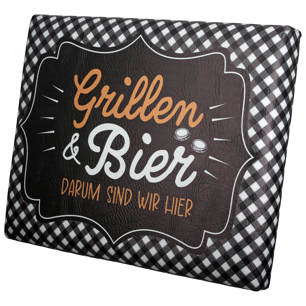 Gilde Sitzpolster für Getränke-/Bierkiste "Grillen & Bier" 34 x 44 cm
