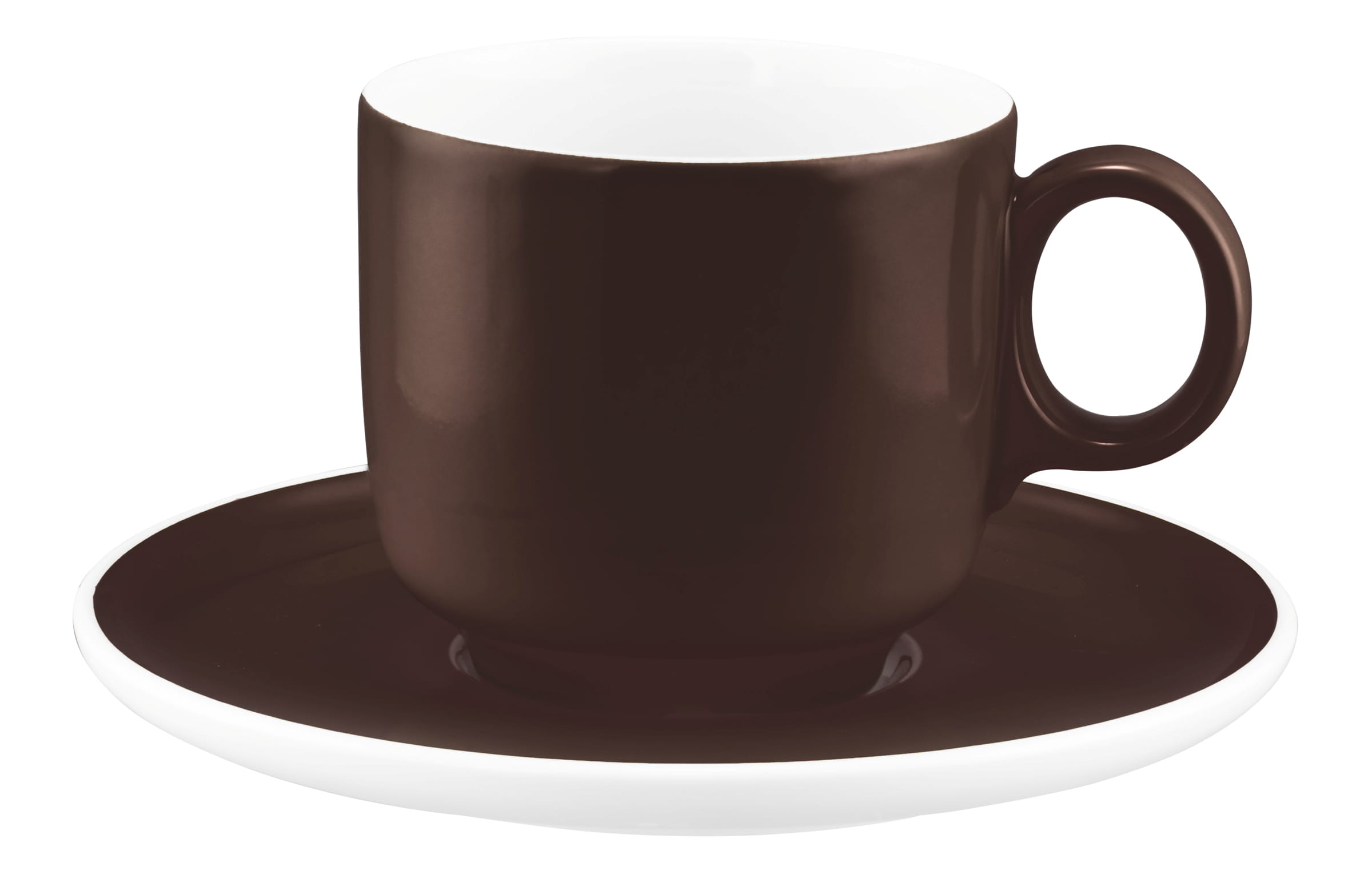 Seltmann Porzellan Sento Home Pure Colors Chocolate Brown Cappuccinoobertasse 0,30 l mit Henkel