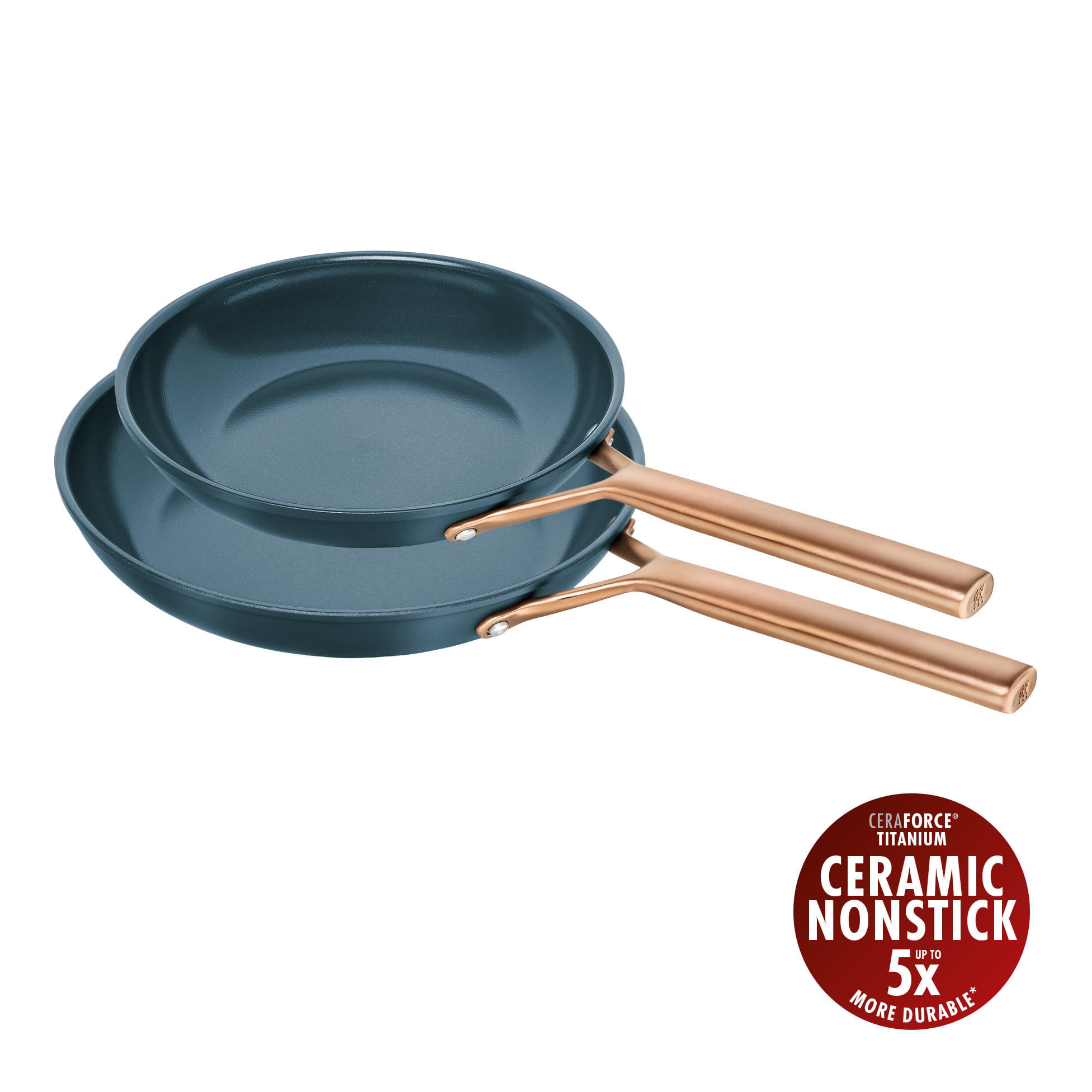 ZWILLING Milano Bratpfannenset, 2-tlg (24 & 28 cm) | Blau | Aluminium | Ceramic Titanium