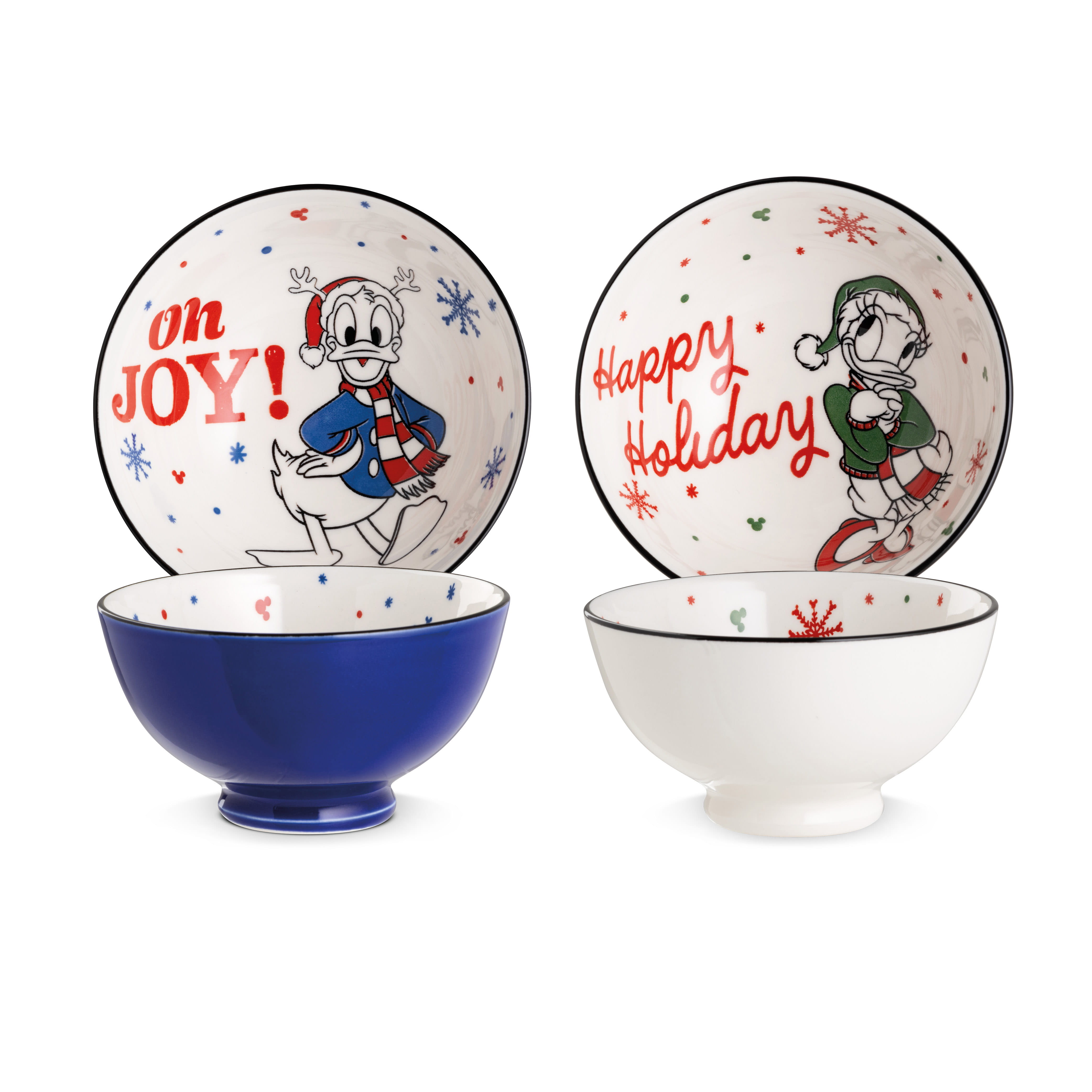 Gilde Disney Porzellan Schale /Schüssel Donald & Daisy Duck - Winter Magic 2er Set, - Ø 11,5 cm