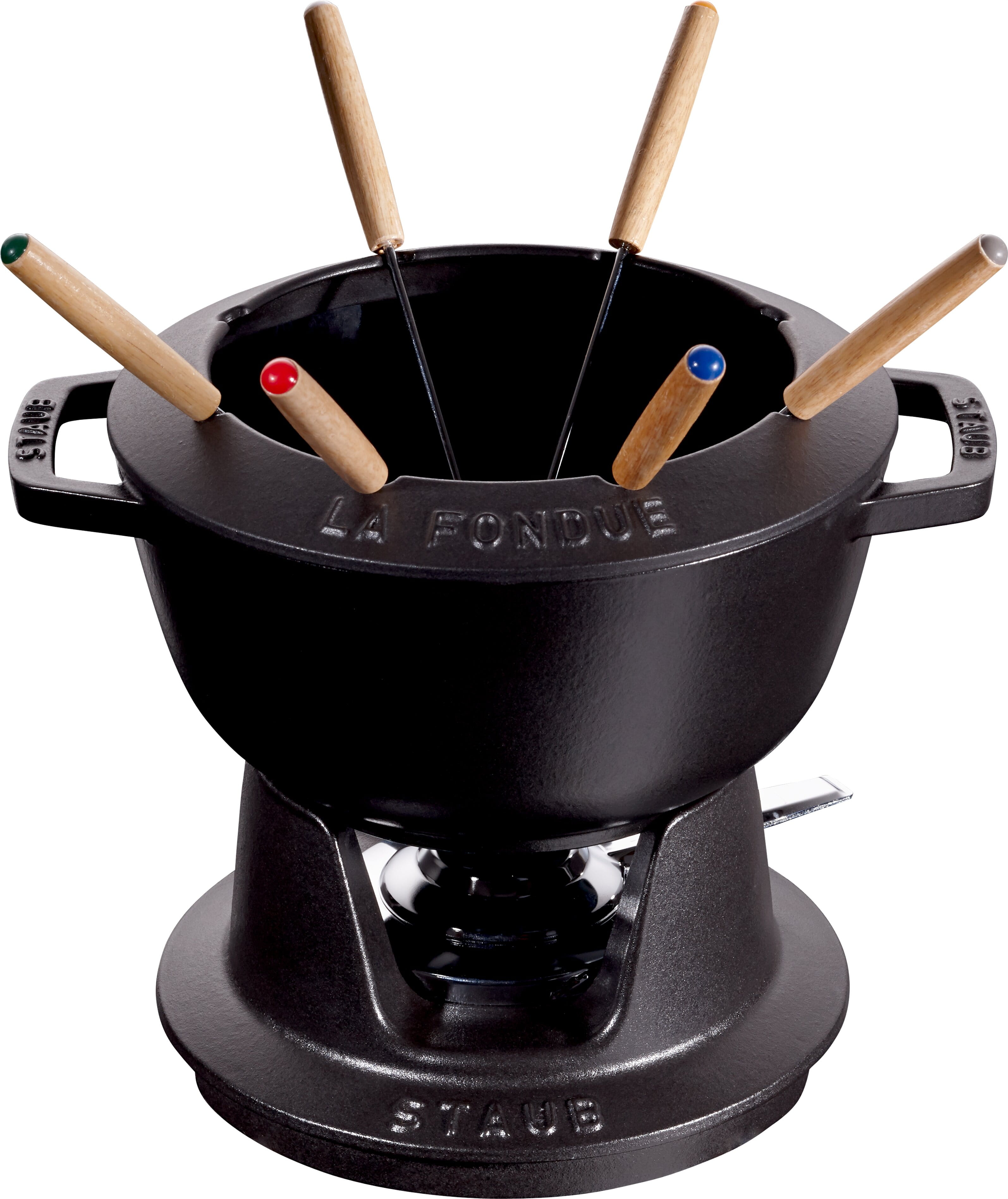Staub Specialities Fondue Set, 20cm, schwarz innen glänzend