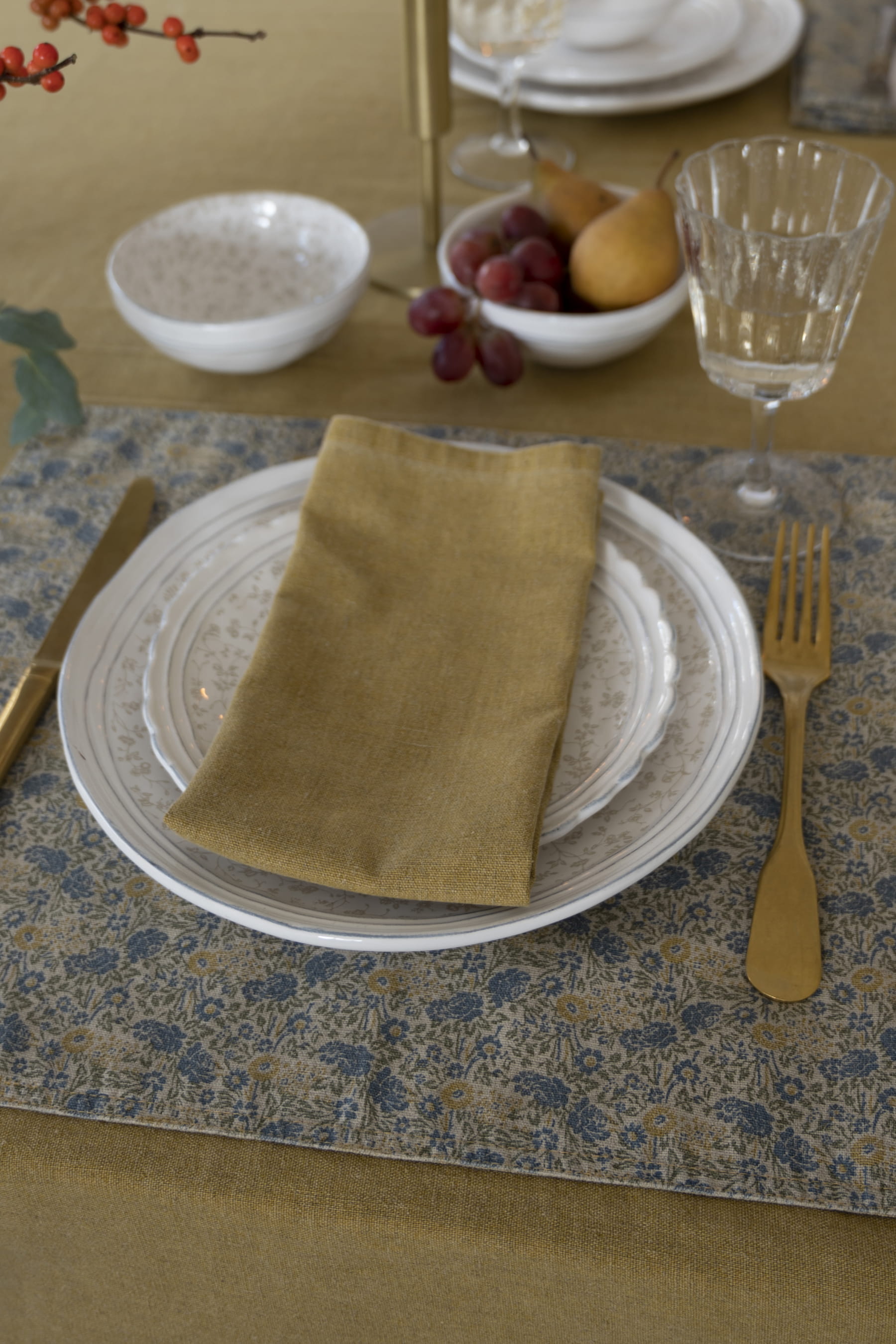 Laura Ashley Kitchen Linen Serviette Daniela Oil gelb einfarbig, 45 x 45 cm