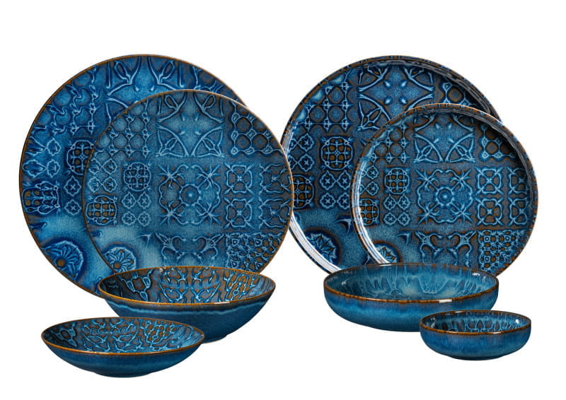 Mäser Steinzeug Tiles Blau Teller 21 cm