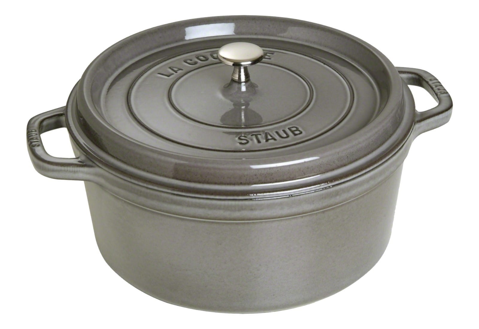 Staub Cocotte Bräter Gusseisen rund 28cm grau