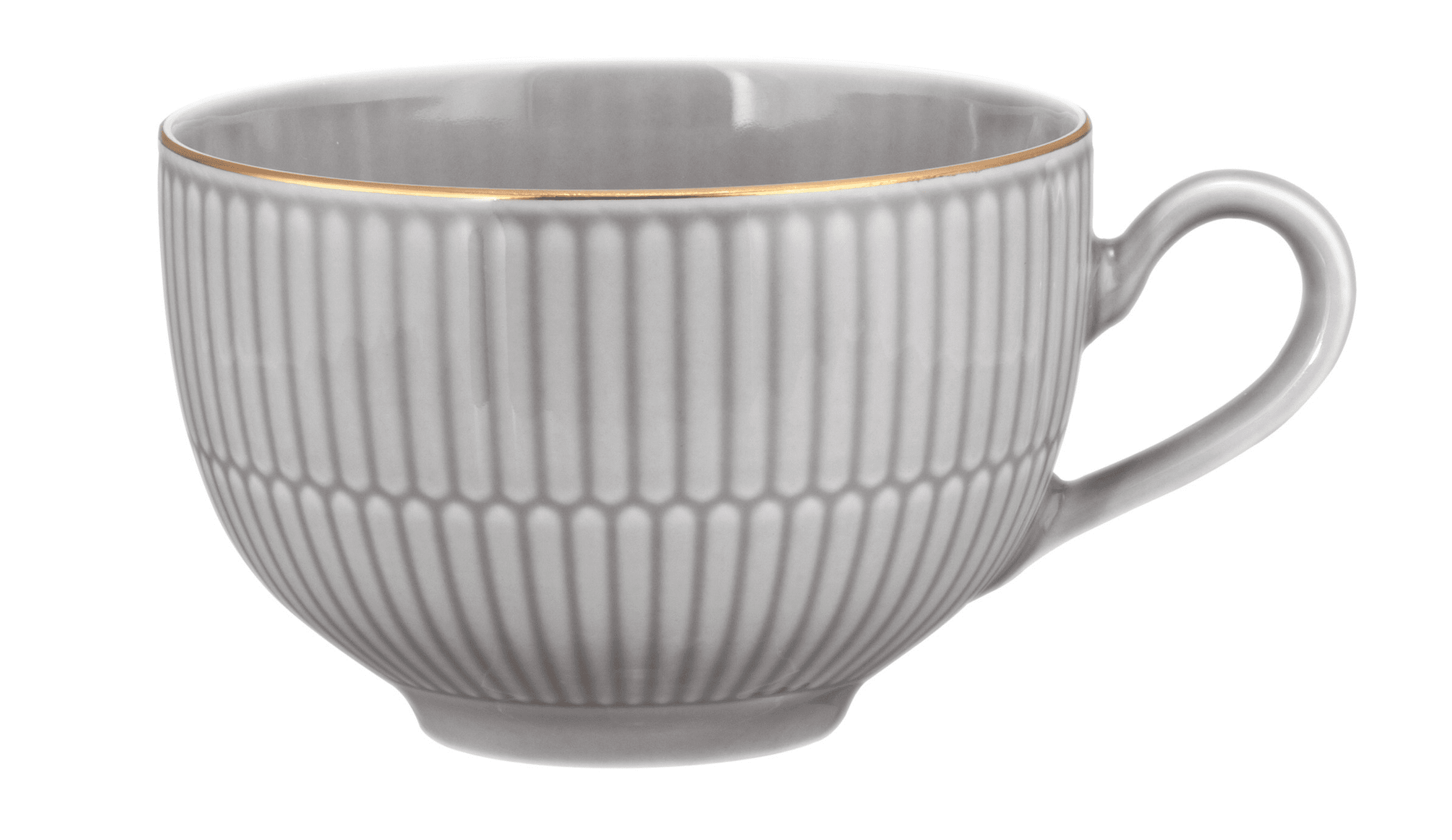 Seltmann Porzellan Amina Silbergrau / Goldrand Milchkaffeeobertasse 0,35 l