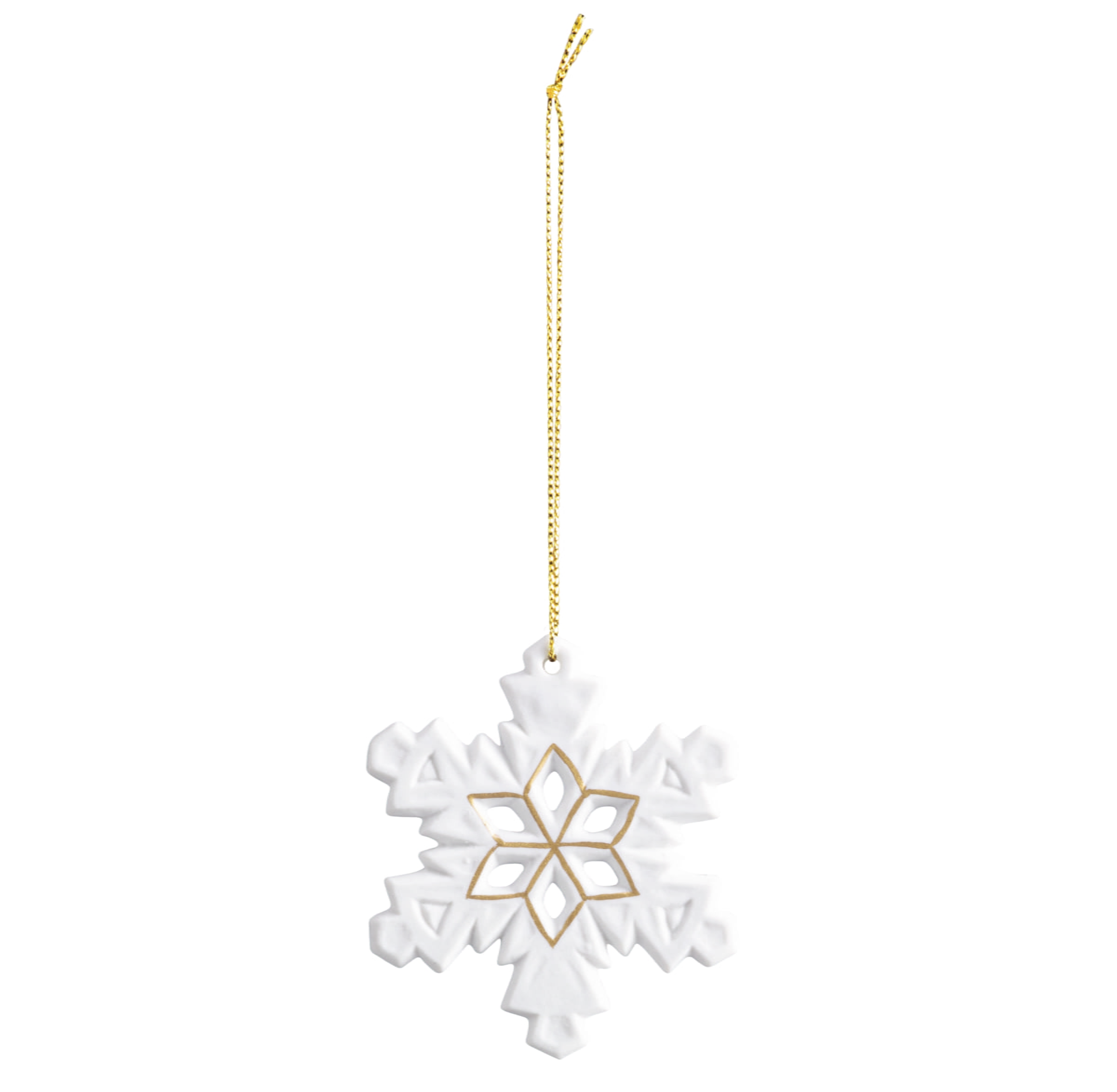 Seltmann Porzellan Weihnachtsanhänger "Weihachtsschmuck Stern" Ø 8 cm, Weiß/Gold