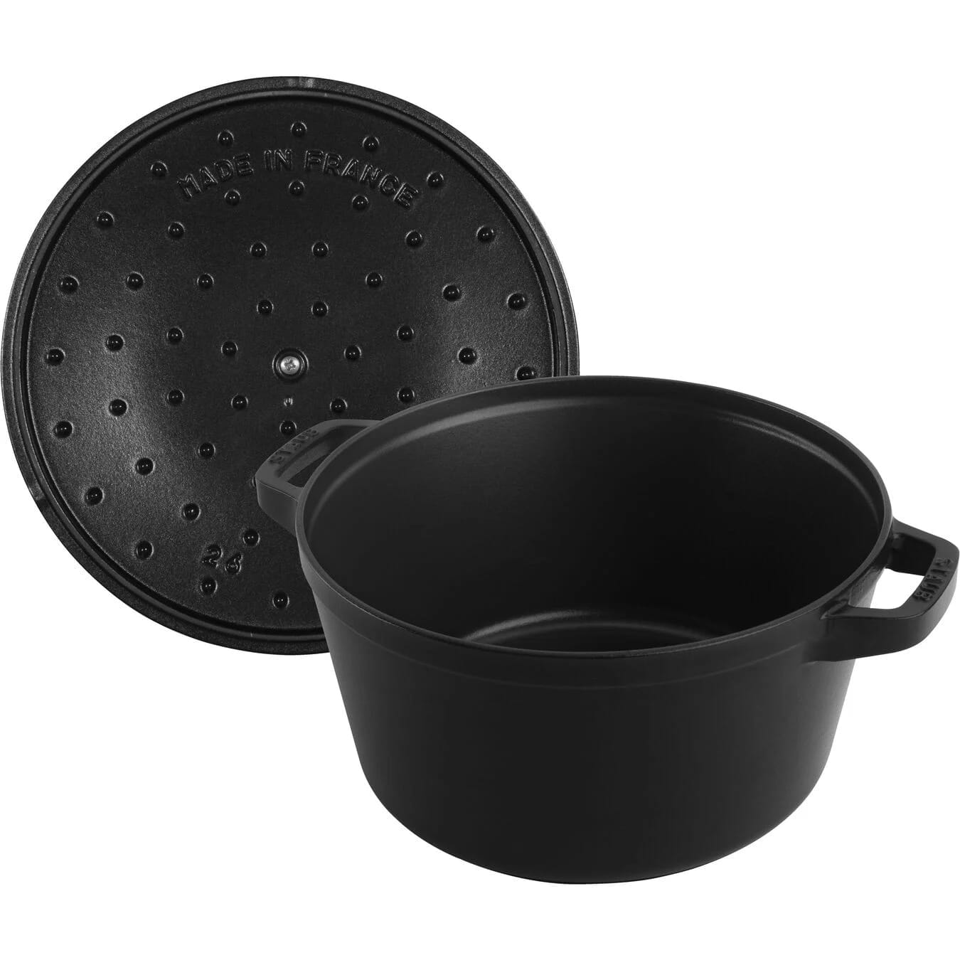 Staub Cocotte Kochtopfset 2-teilig Gusseisen rund 24 cm Schwarz