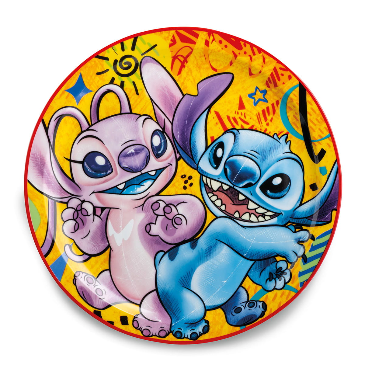 Gilde Disney Porzellan Pizzateller "Stitch & Angel" - Ø 30,5cm