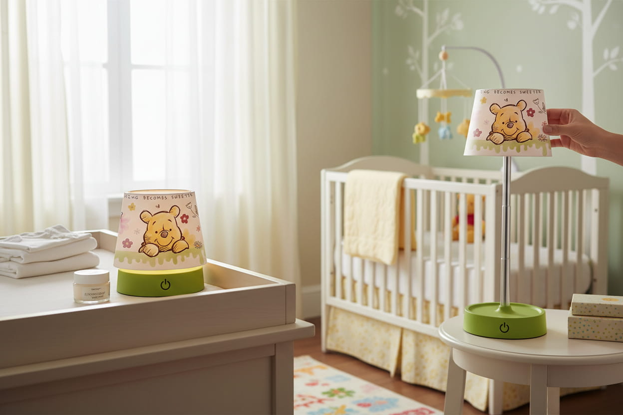 Gilde Disney Tischleuchte (LED) rund „Winnie Pooh“ Grün