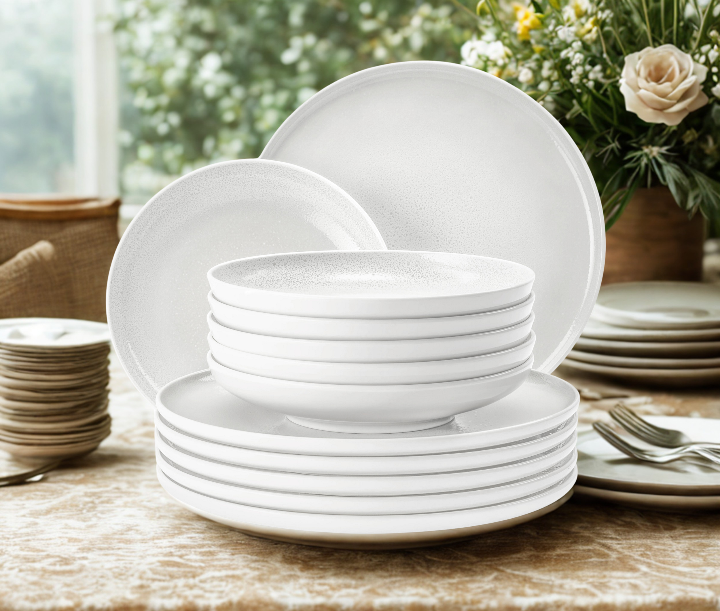 Seltmann Porzellan Sento Home Uni Tafelservice 12-teilig