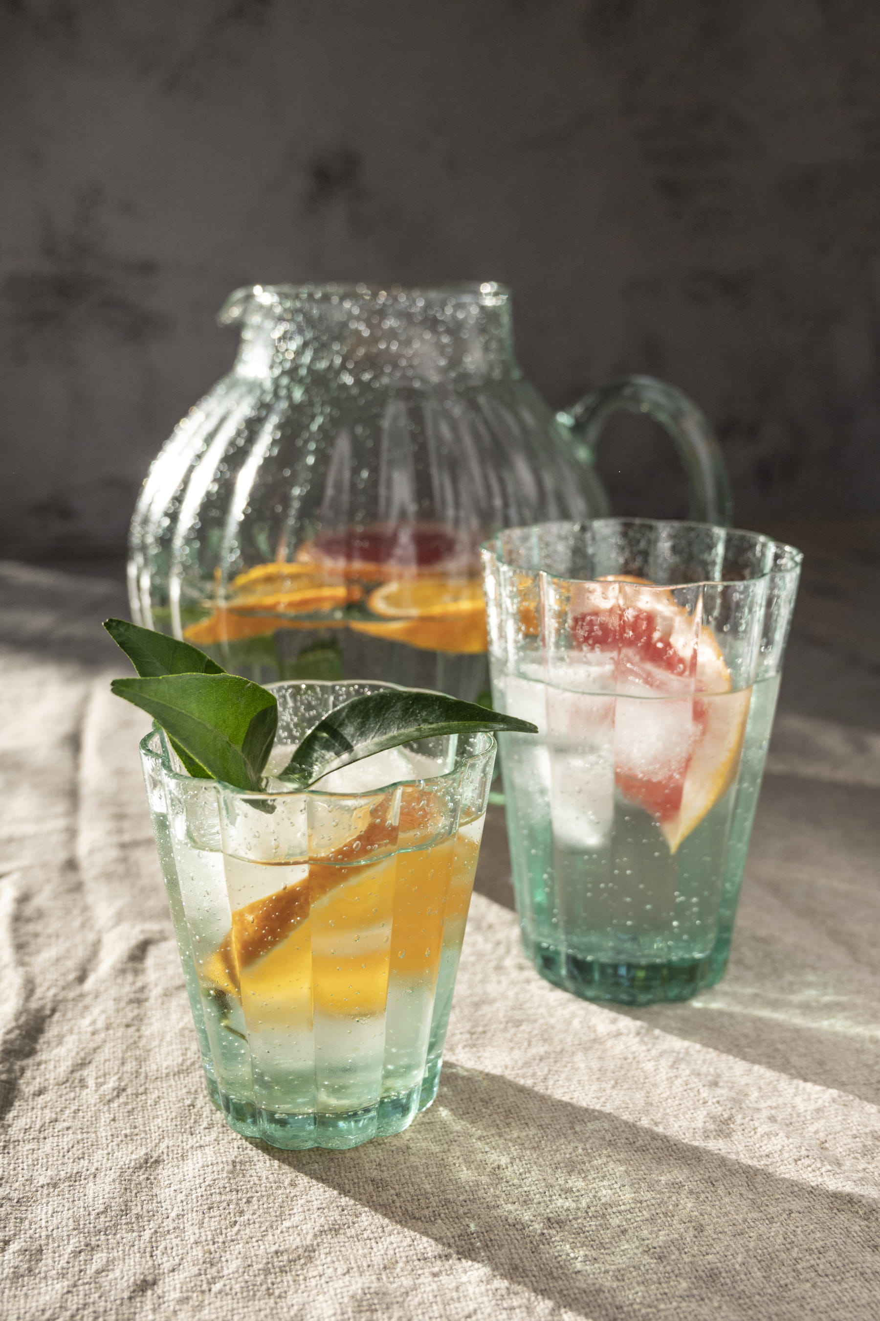 Laura Ashley Glas 4-tlg. Set Longdrinkglas Grün 410 ml