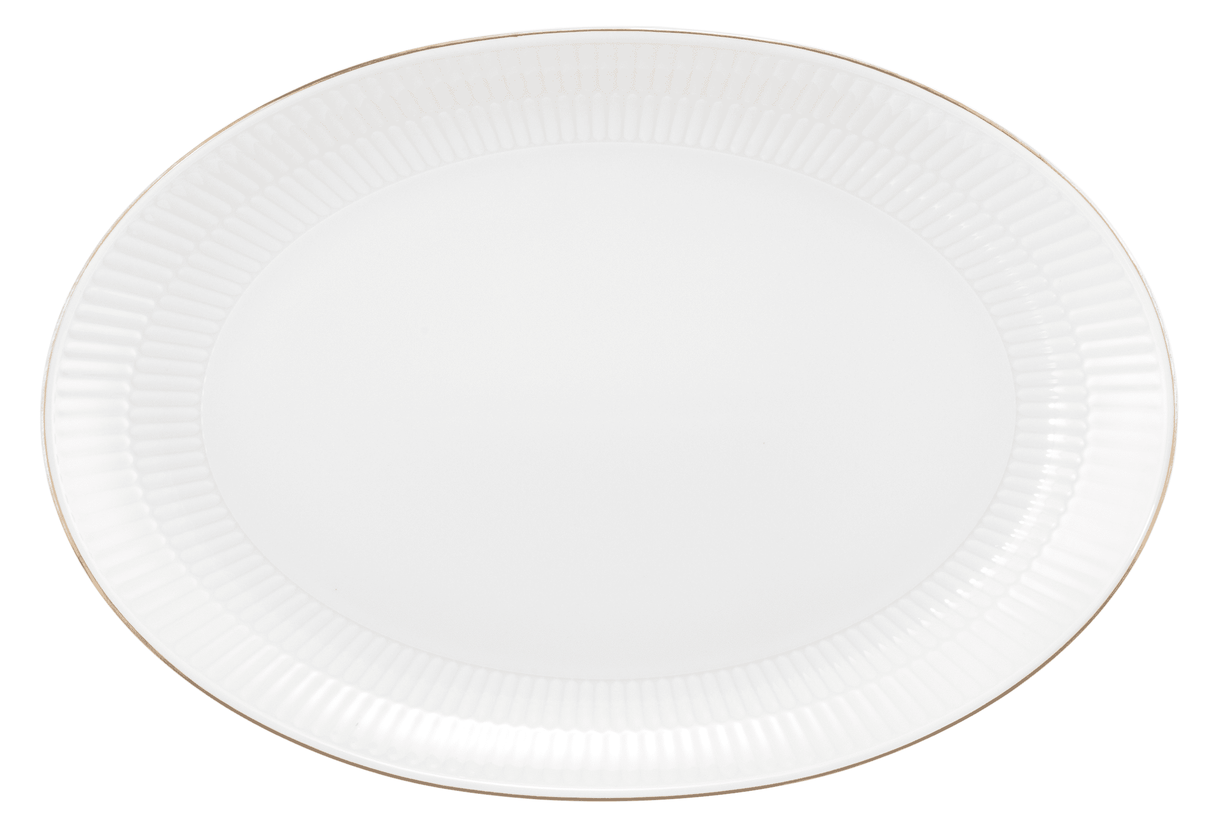 Seltmann Porzellan Amina Weiss / Goldrand Servierplatte oval 35x24 cm