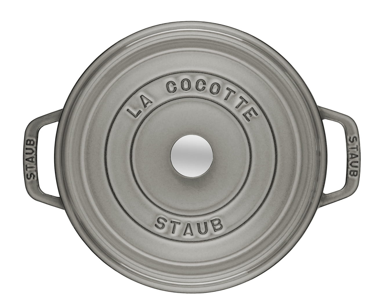 Staub Cocotte Bräter Gusseisen rund 26cm grau mit Dämpfeinsatz Deckel