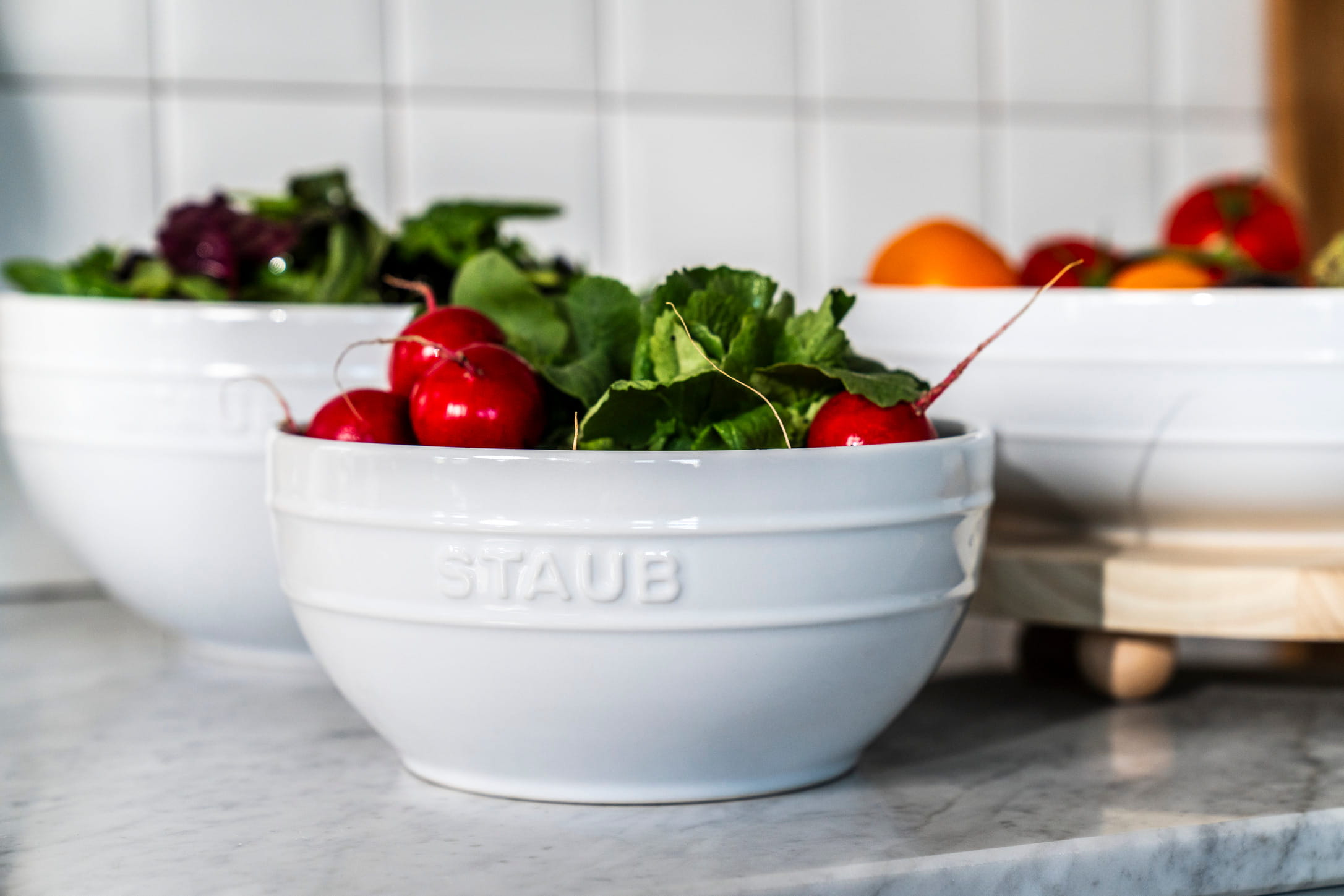 Staub Keramik Schüssel 24 cm Weiss