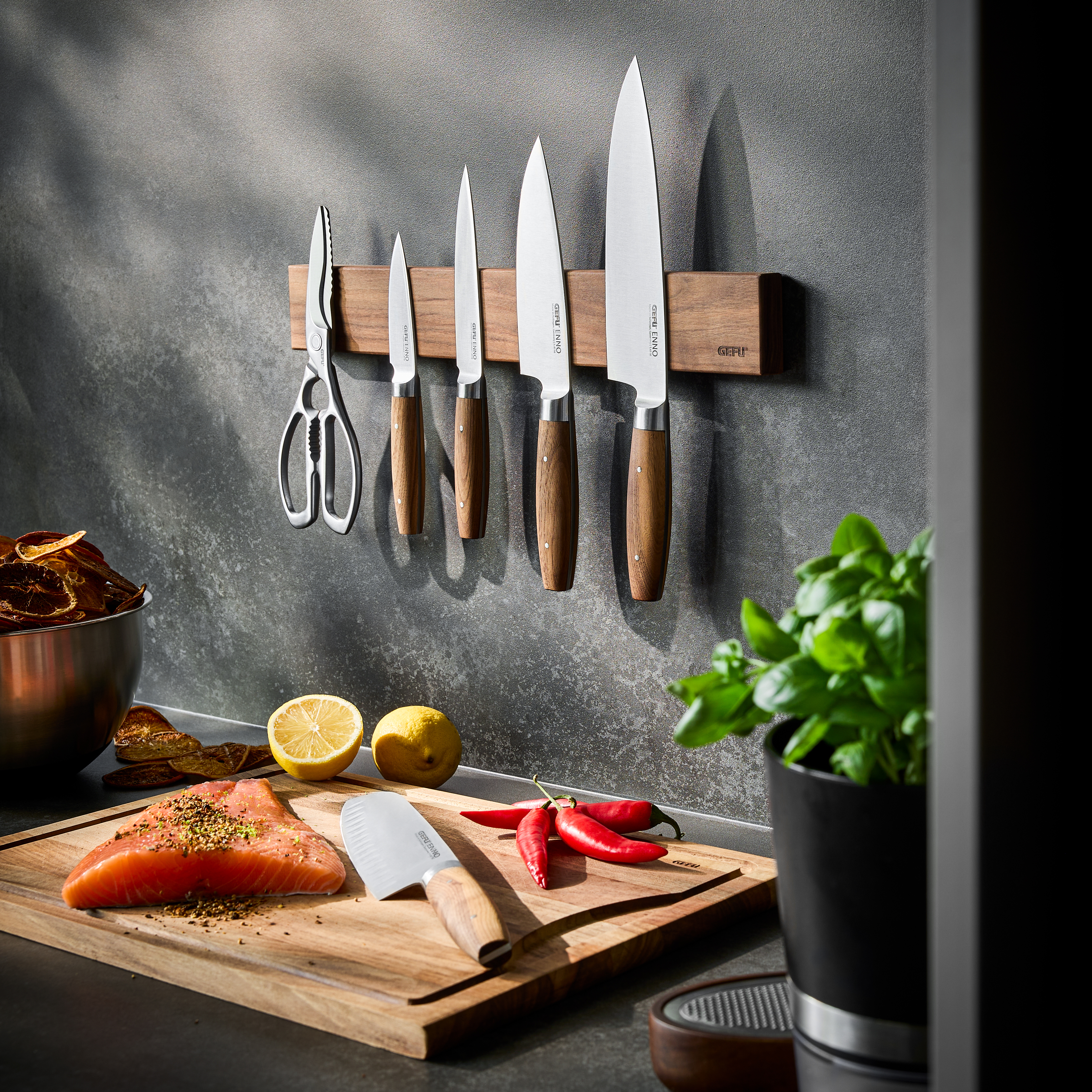 GEFU Magnetleiste / Messerleiste ENNO, Walnussholz