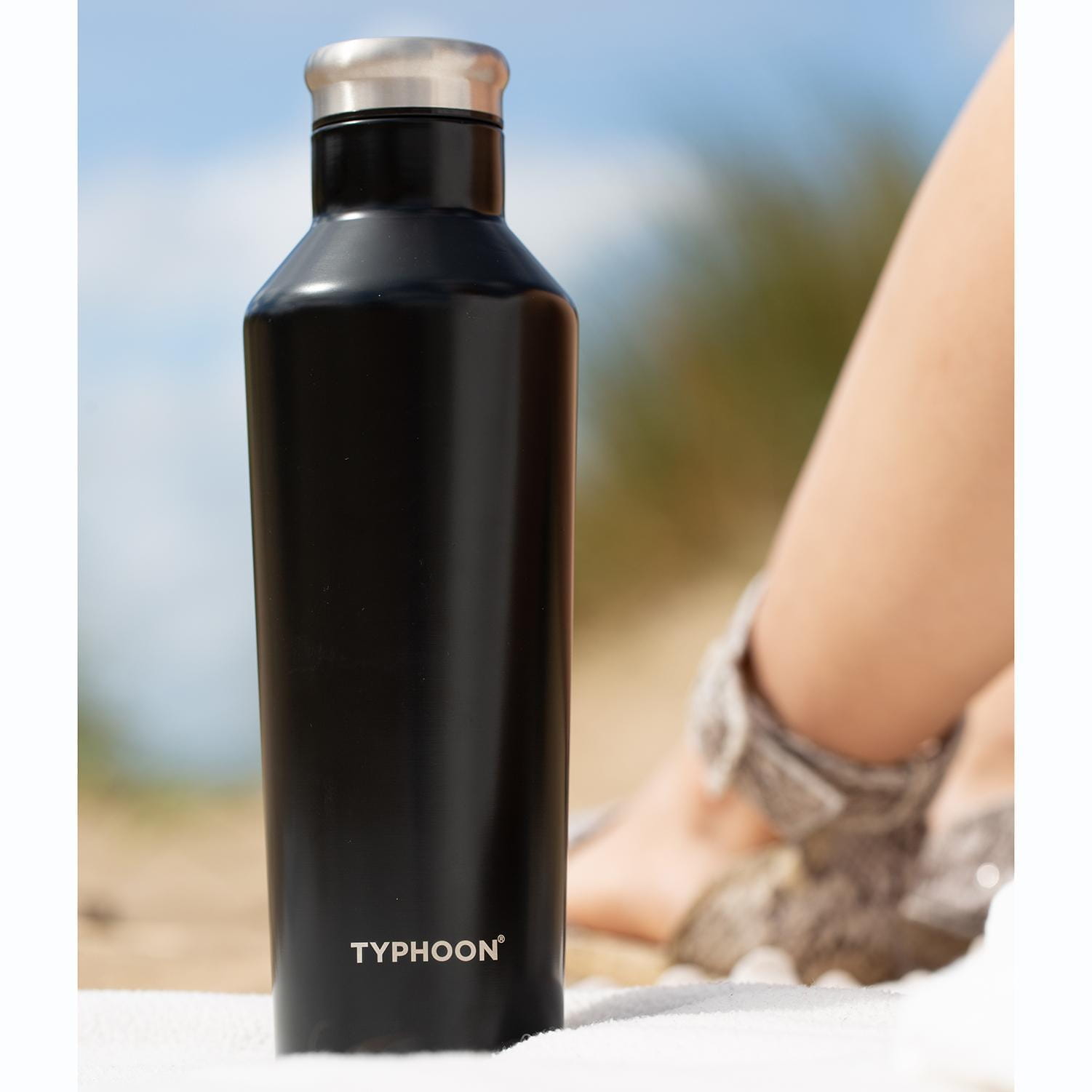 Typhoon PURE COLOUR Isolierflasche aus Edelstahl, schwarz, 500 ml, strand