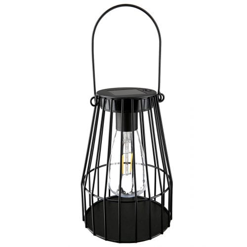 Gilde Metall/Kunststoff-Solar-Hängeleuchte "Cage" Ø 15 cm, schwarz - 20,5 cm - sortiert