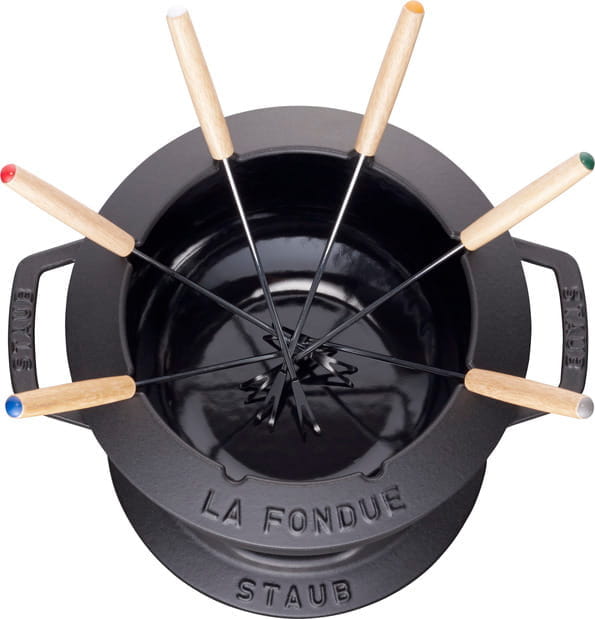 Staub Specialities Fondue Set, 20cm, schwarz innen glänzend