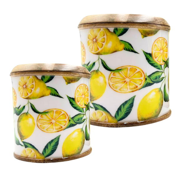 byRoom Mangoholz Dosen Lemon 2er Set