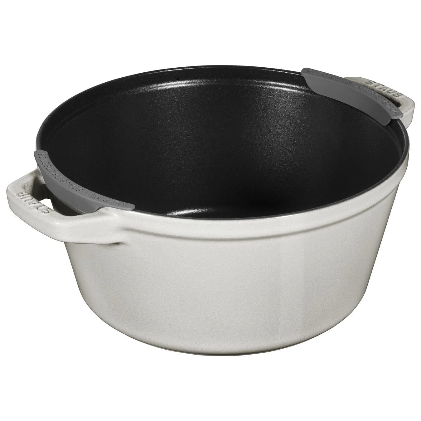 Staub Cocotte Kochtopfset 2-teilig Gusseisen rund 24 cm Weißer Trüffel