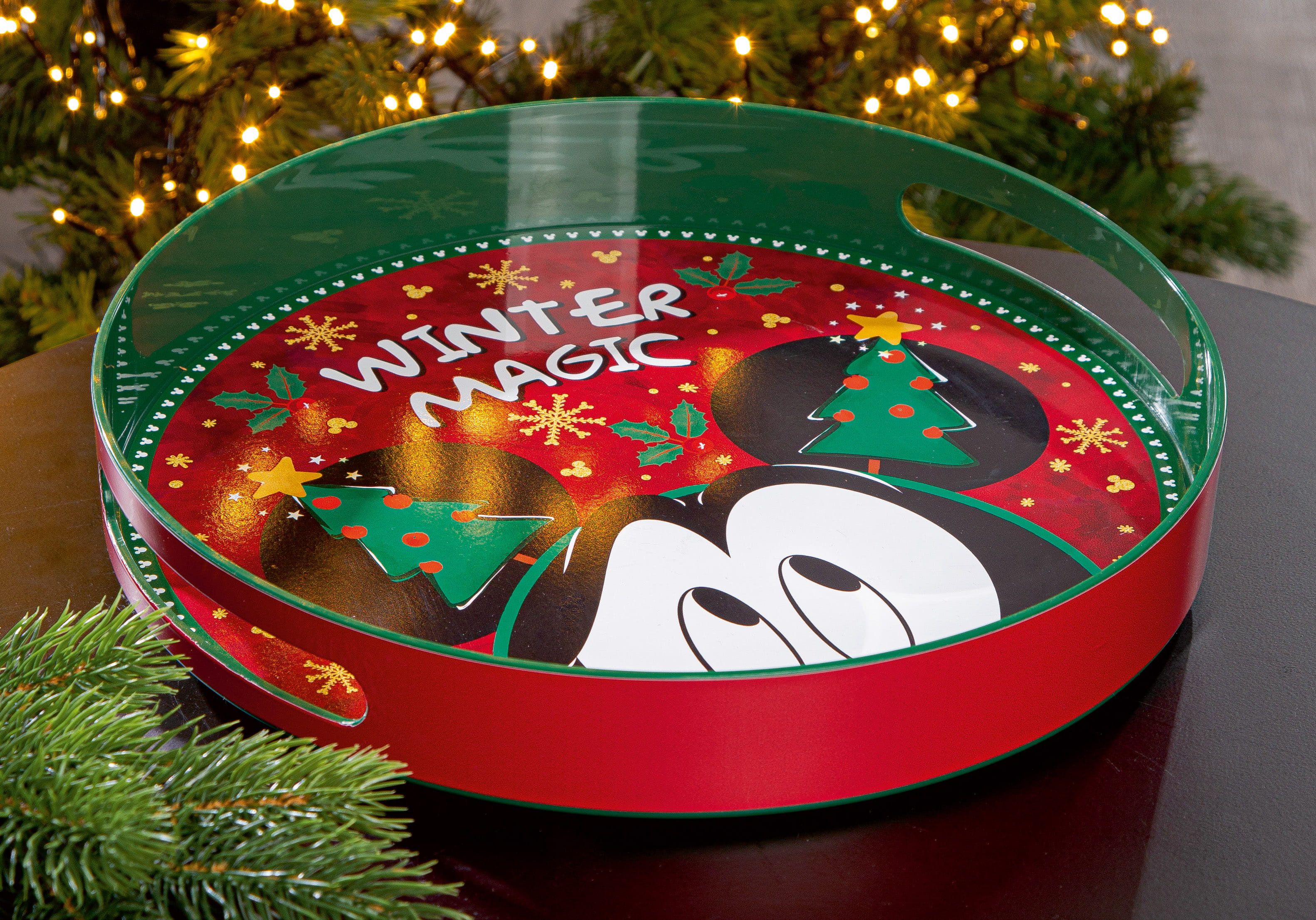 Gilde Disney Tablett Mickey Mouse - Winter Magic - Ø 32 cm 