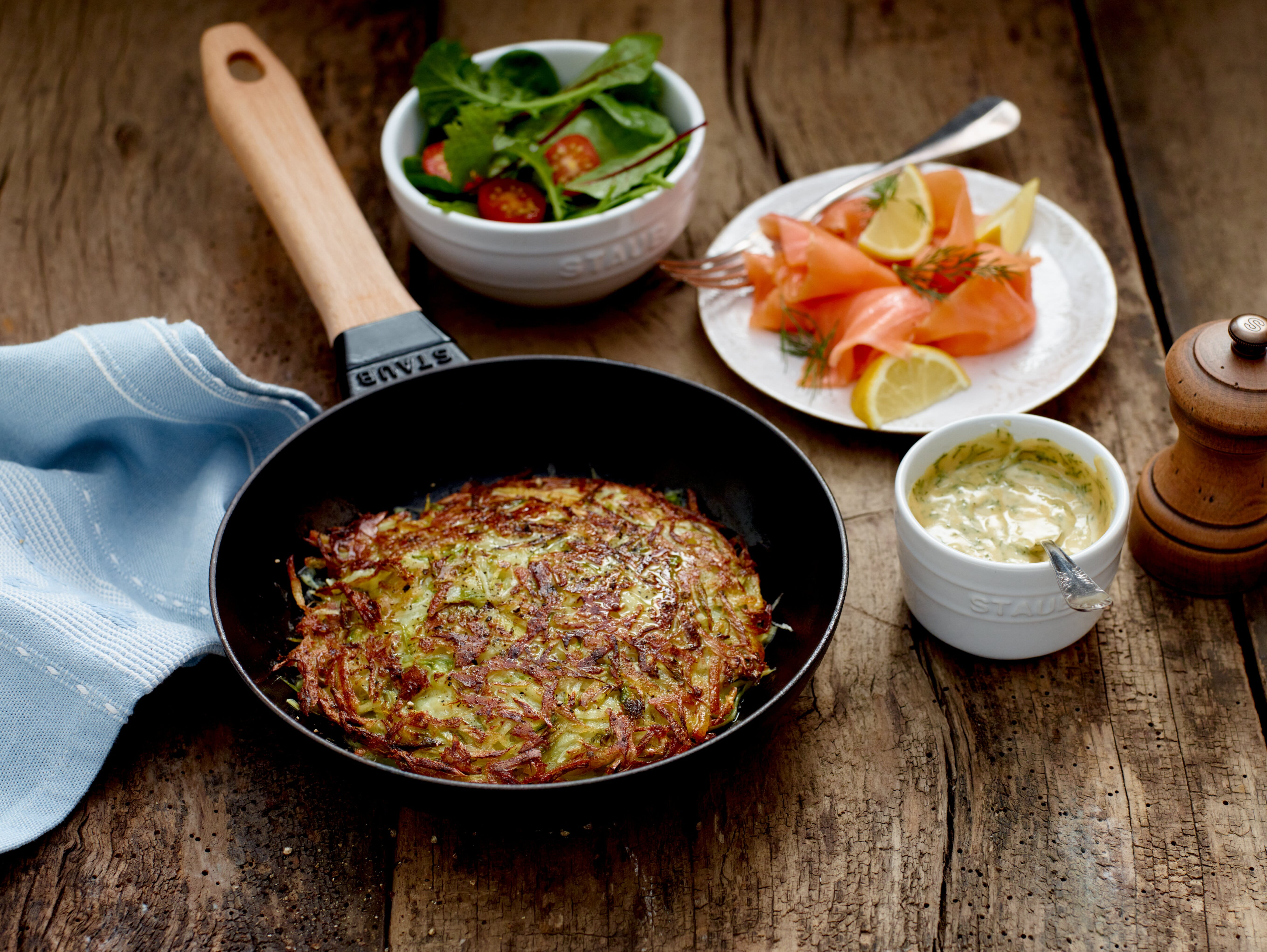 Staub Pans Bratpfanne mit Holzgriff 20cm schwarz