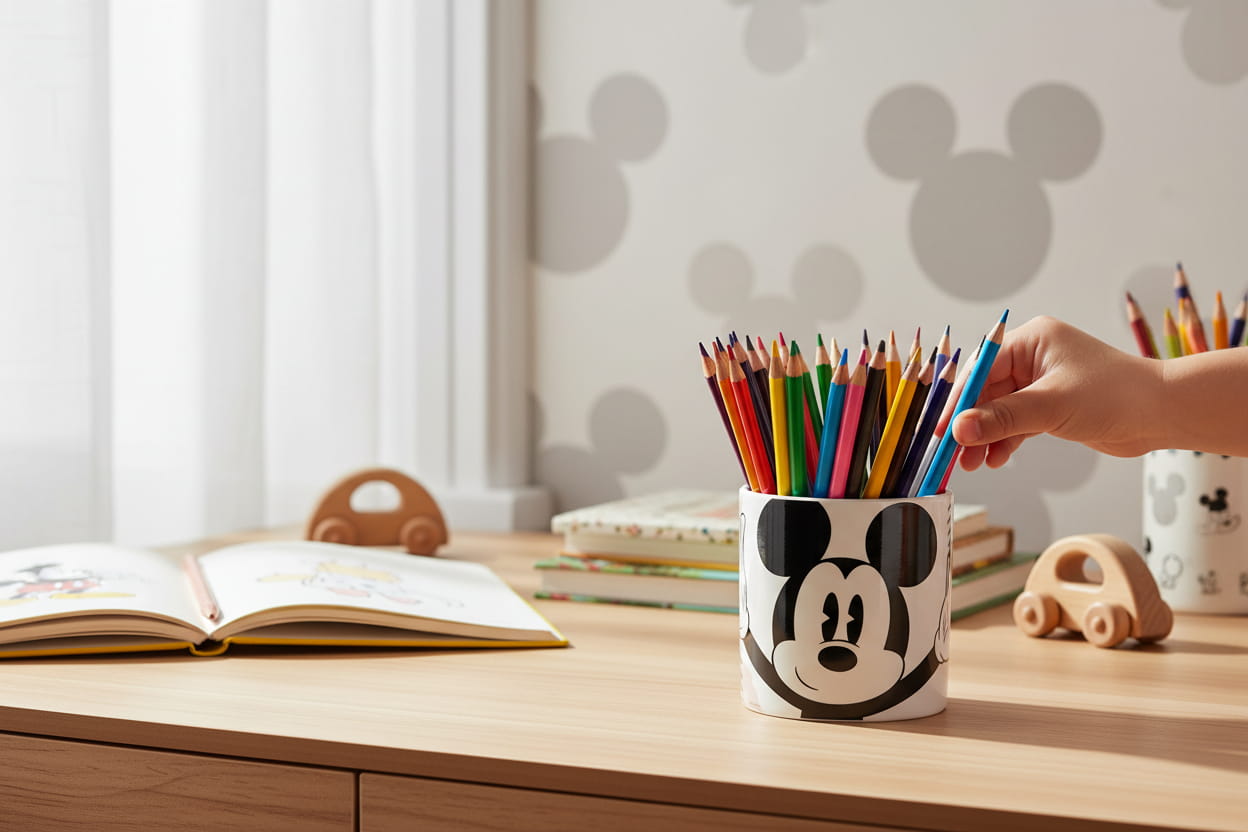 Disney Gilde Porzellan Übertopf / Pflanztopf Mickey